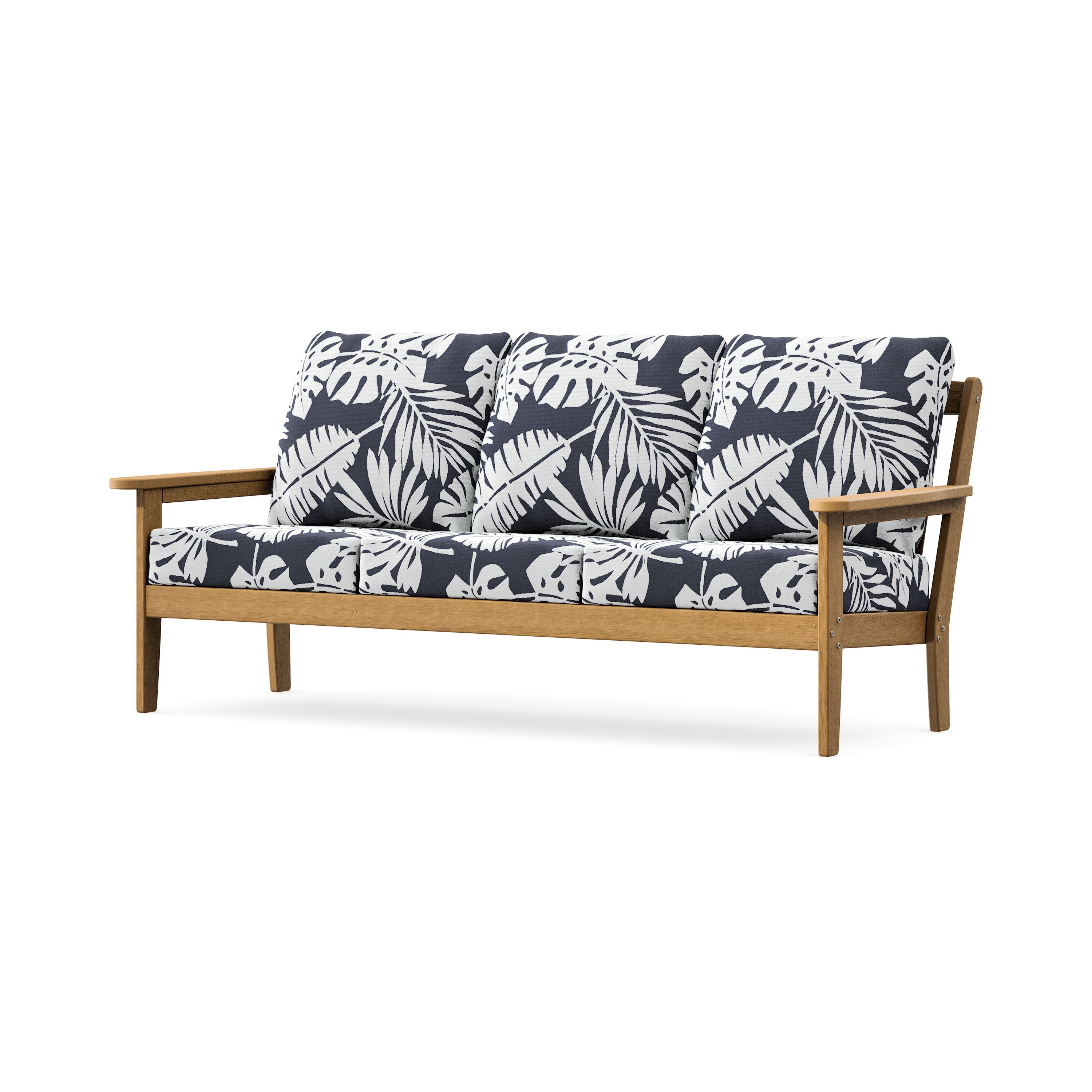 Cottage Deep Seating Sofa in Natural / Leaf Navy
