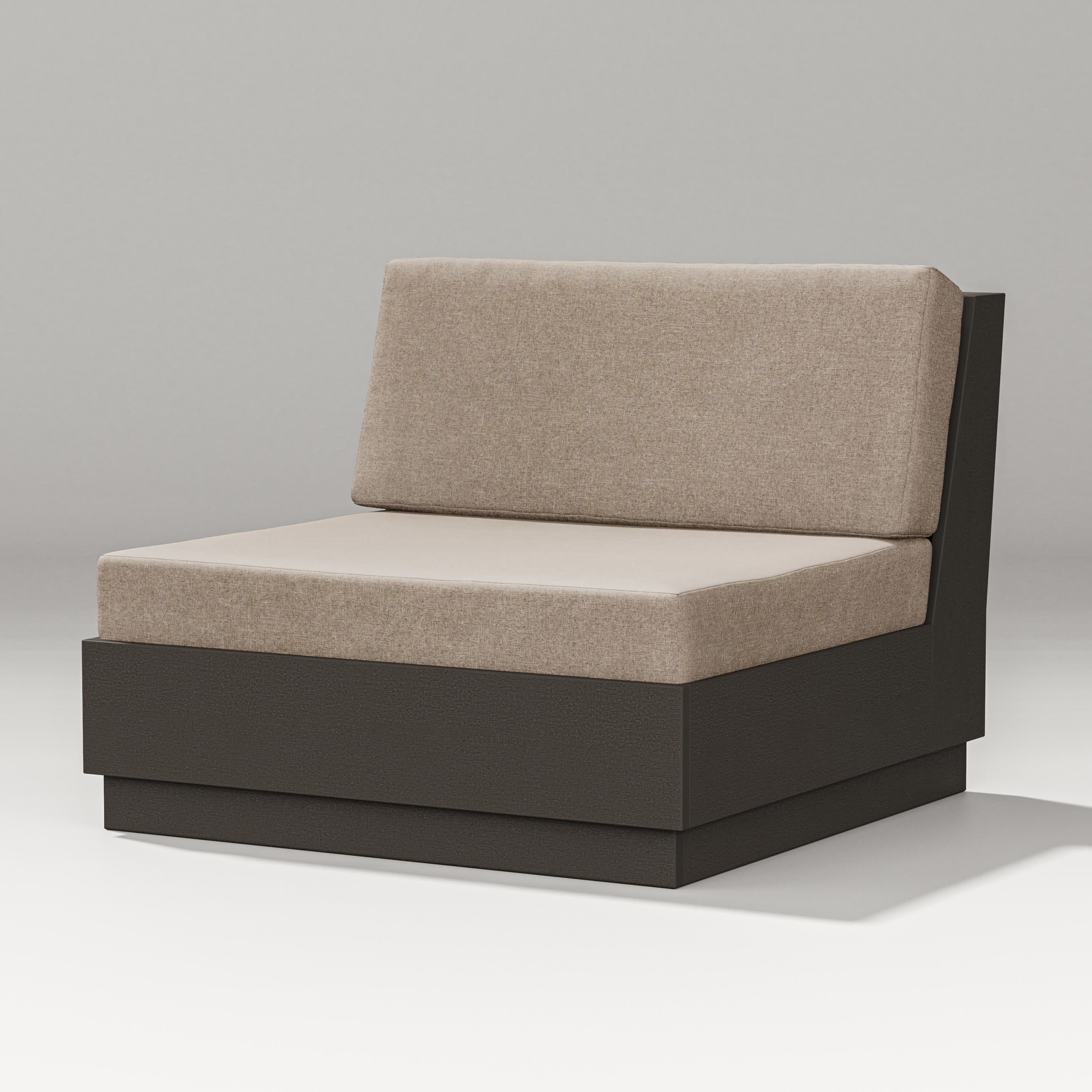 Elevate Modular Armless Chair in Vintage Coffee / Spiced Burlap