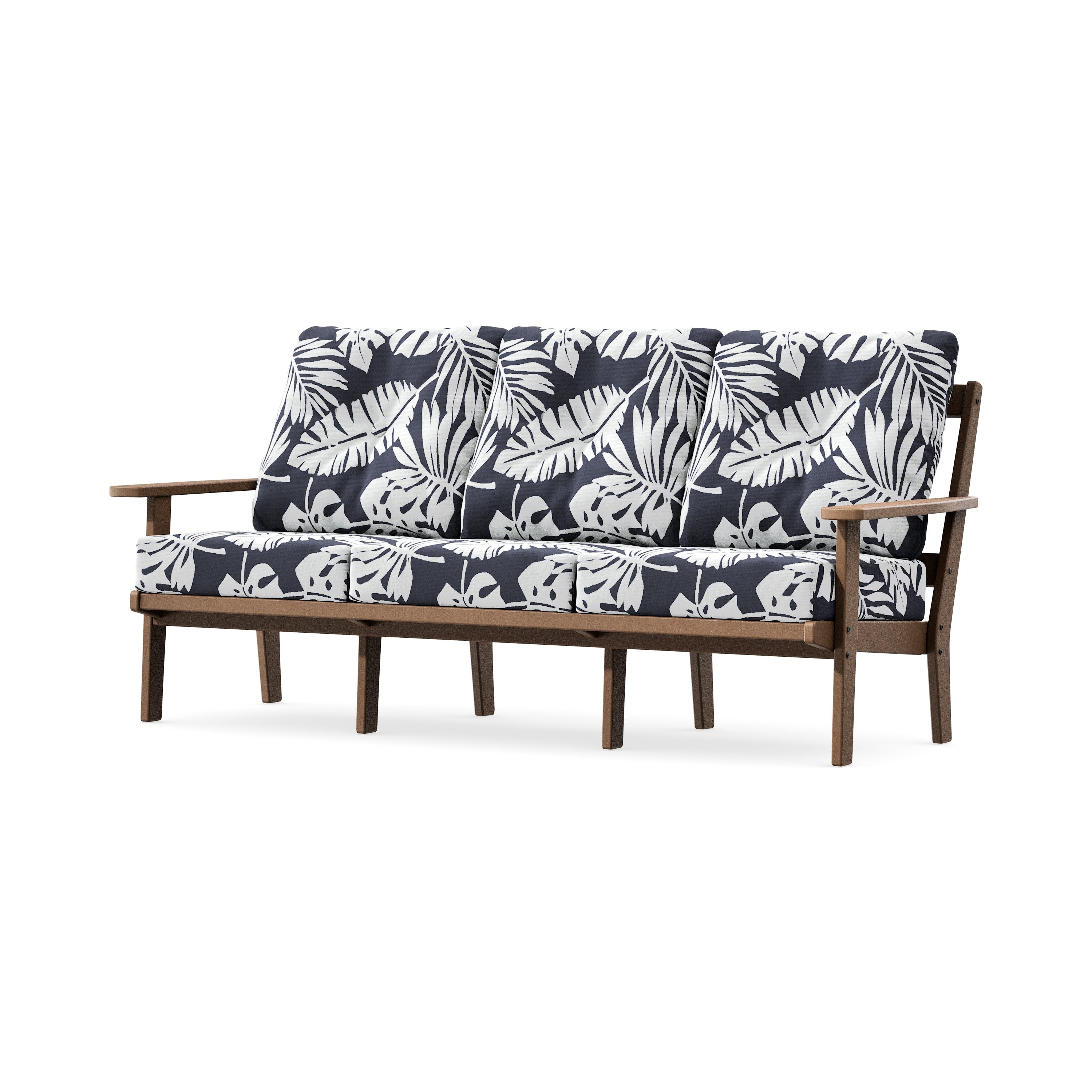 Oxford Deep Seating Sofa in Teak / Leaf Navy