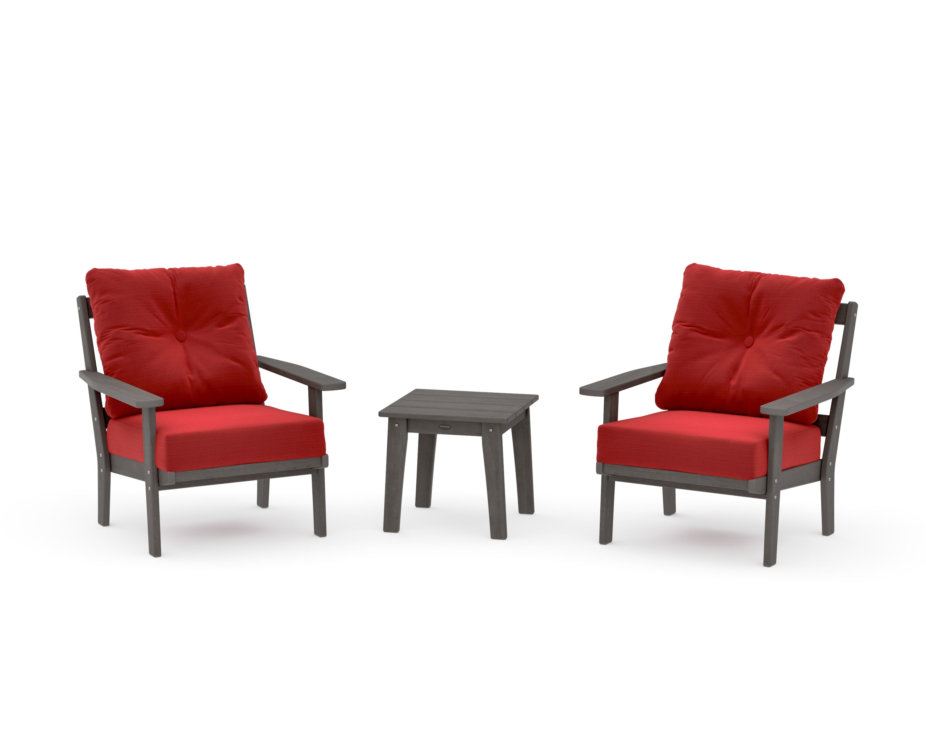 Oxford 3-Piece Deep Seating Set in Driftwood / Crimson Linen
