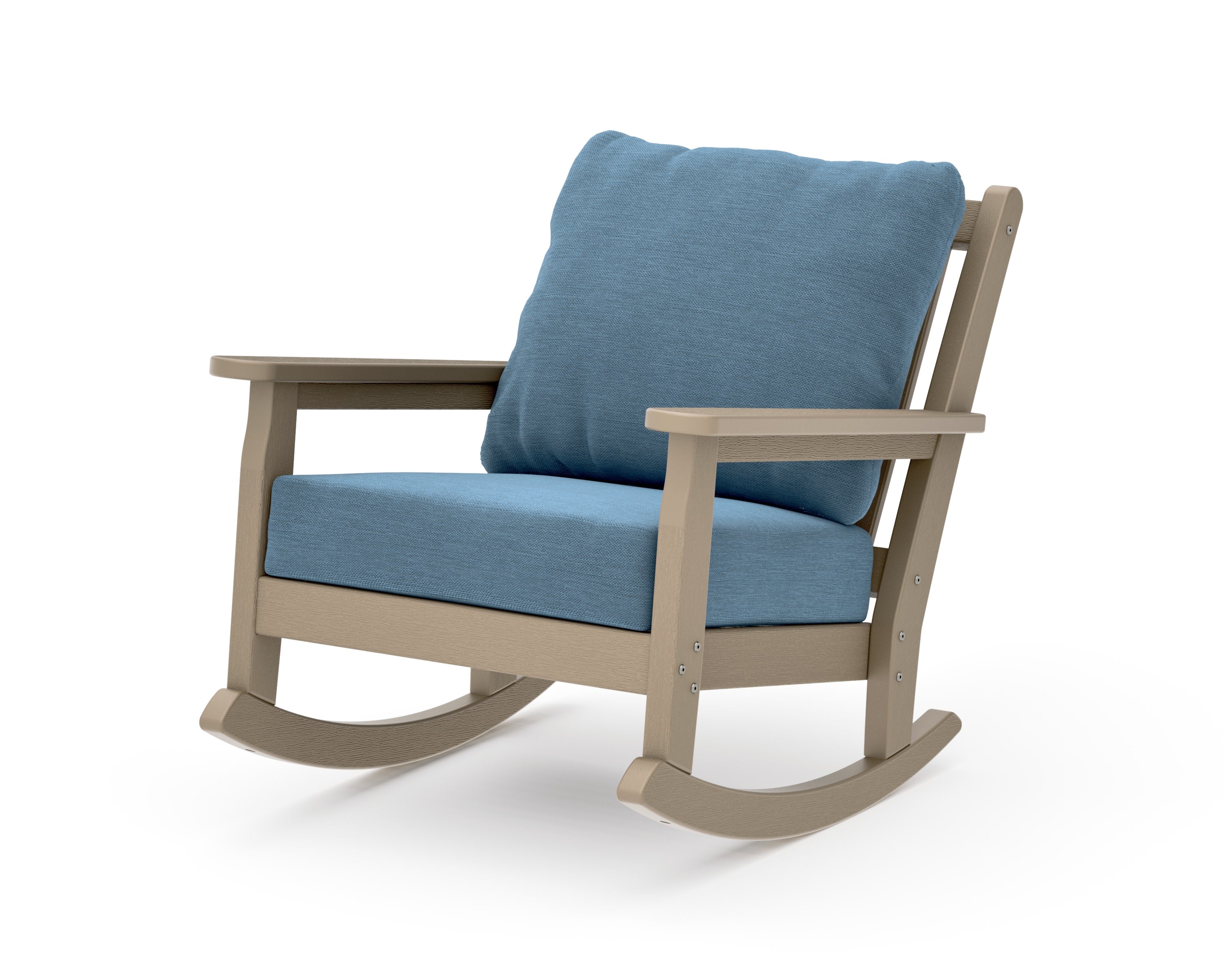 Chippendale Deep Seating Rocking Chair in Vintage Sahara / Sky Blue