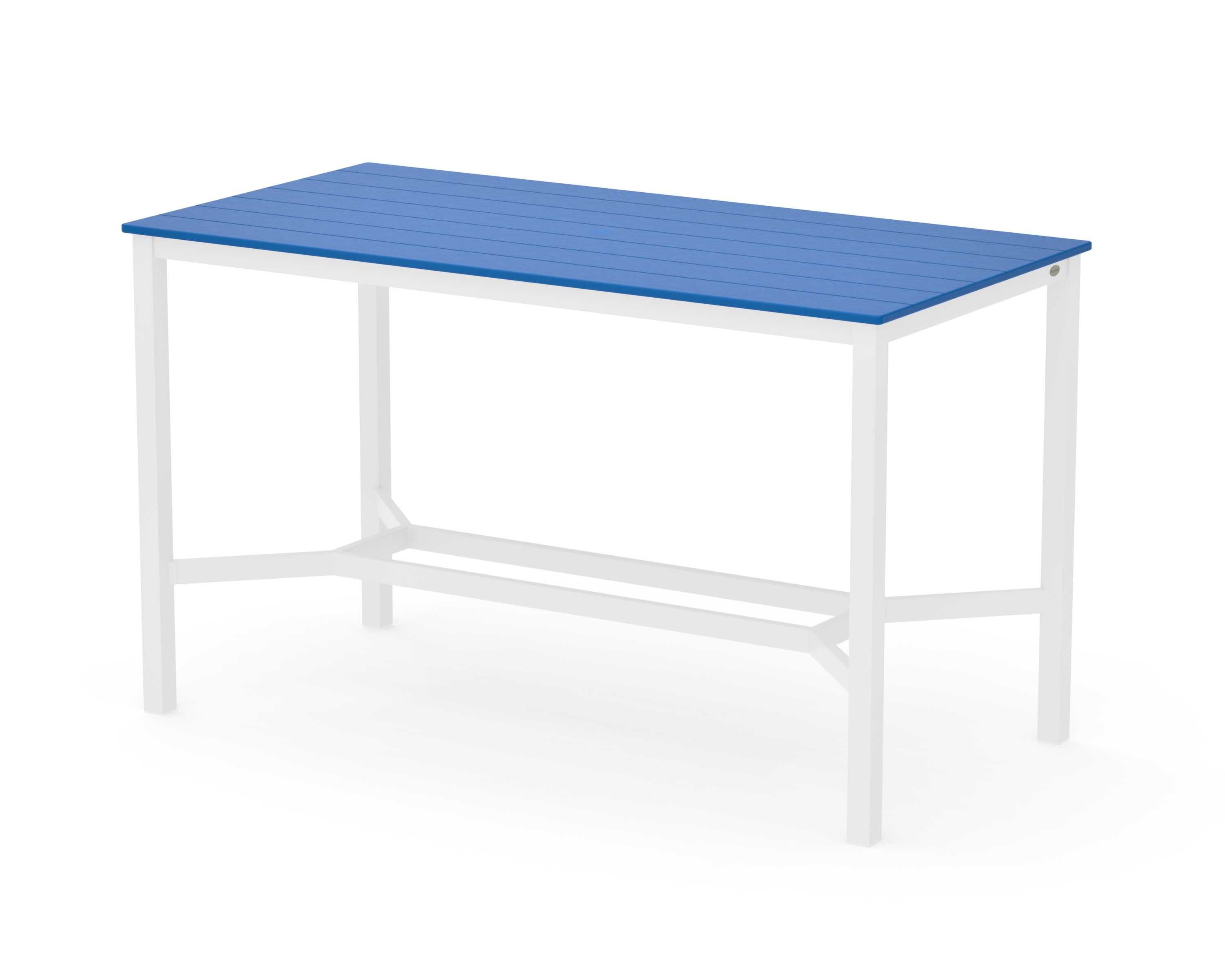 Main Street 36 x 72 Bar Table in White / Pacific Blue