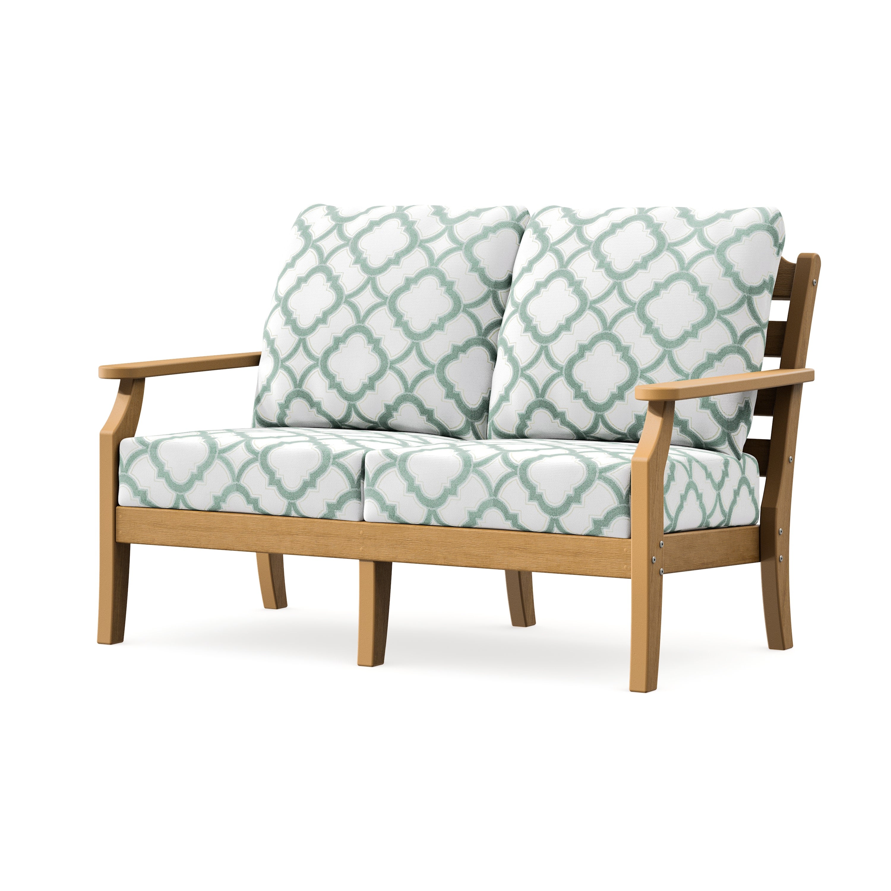 Savannah Deep Seating Loveseat in Natural / Trellis Glacier Spa