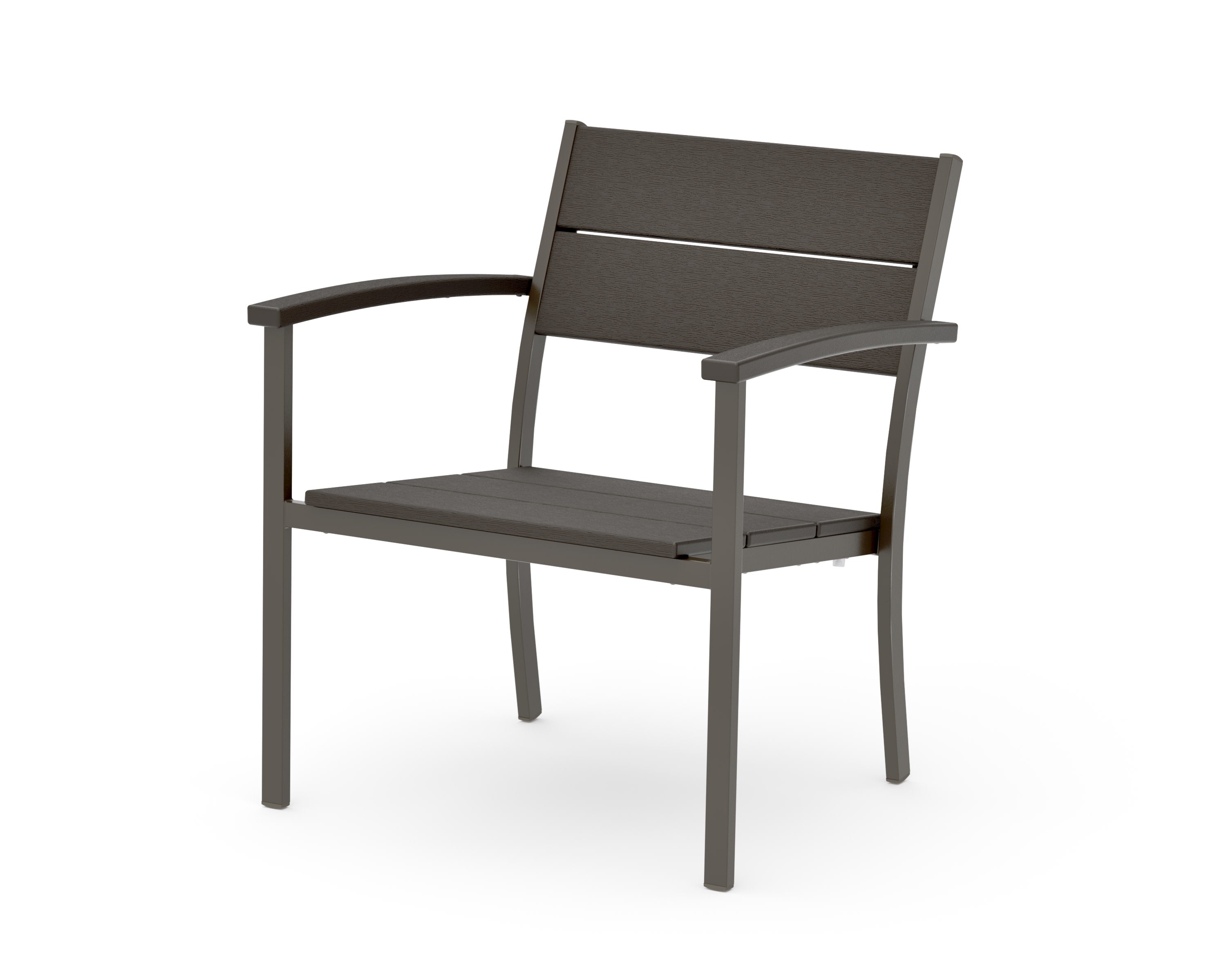 Main Street Stacking Lounge Arm Chair in Bronze / Vintage Coffee