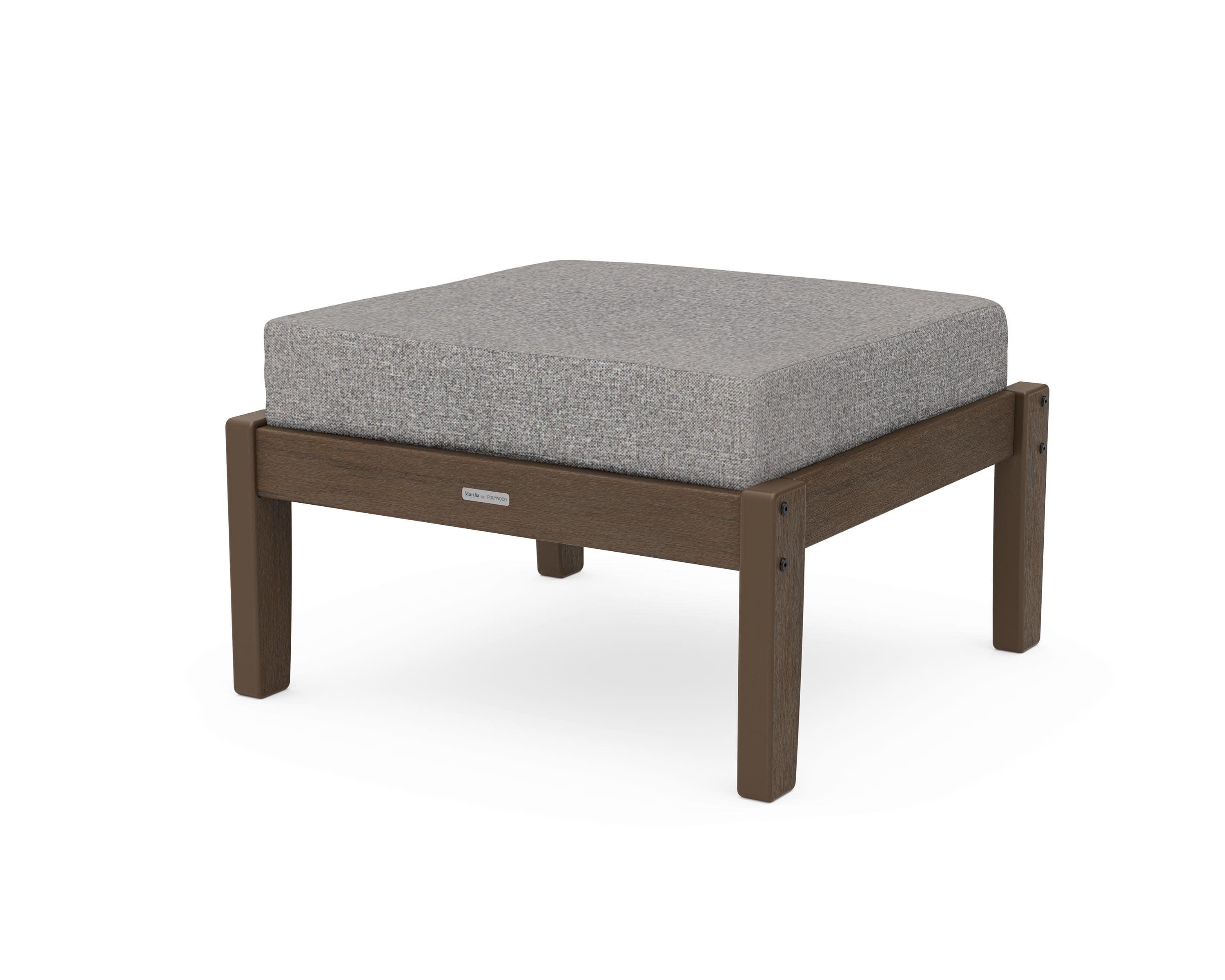 Chinoiserie Deep Seating Ottoman in Kona / Grey Mist