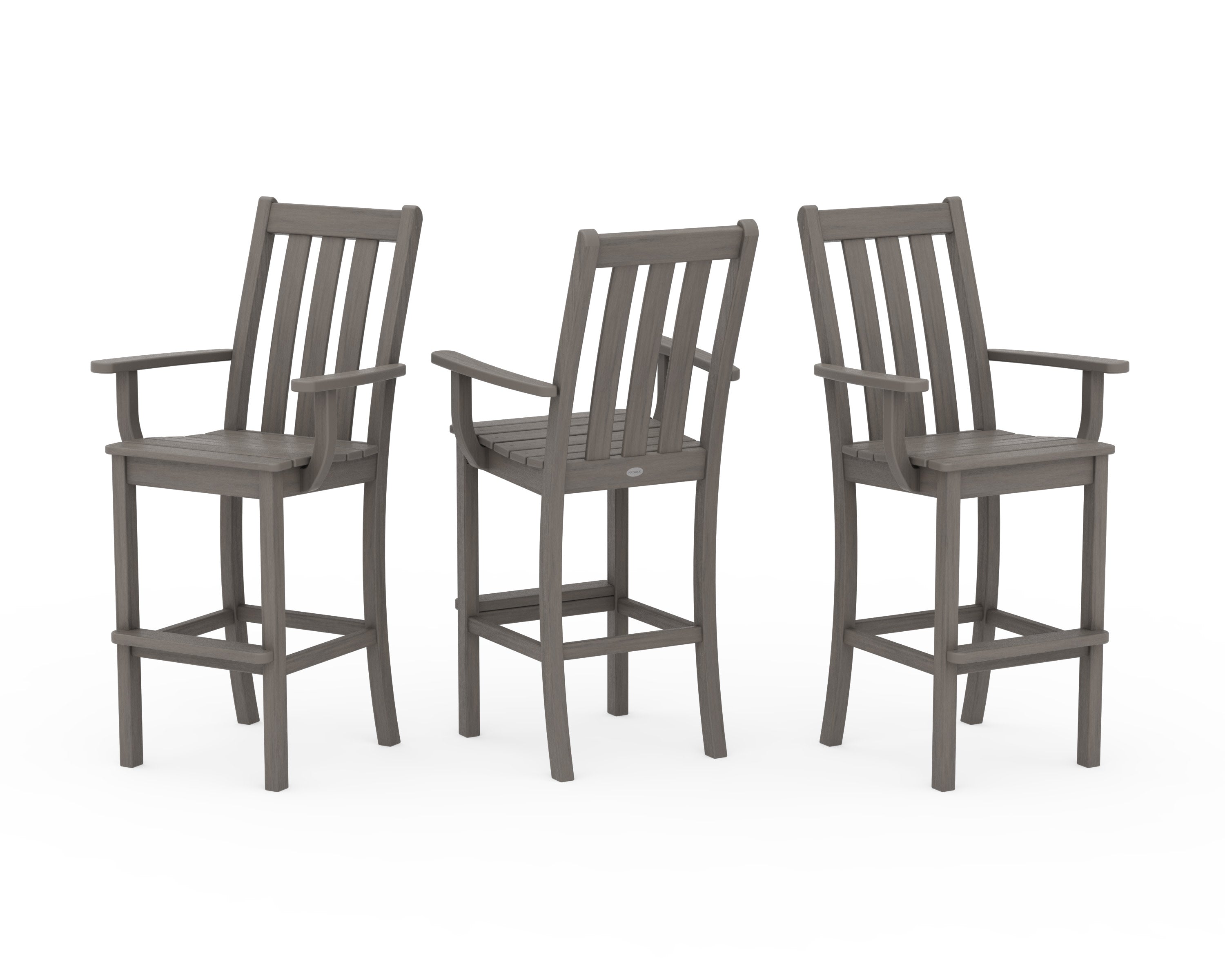 Vineyard Bar Arm Chair 3-Pack in Driftwood