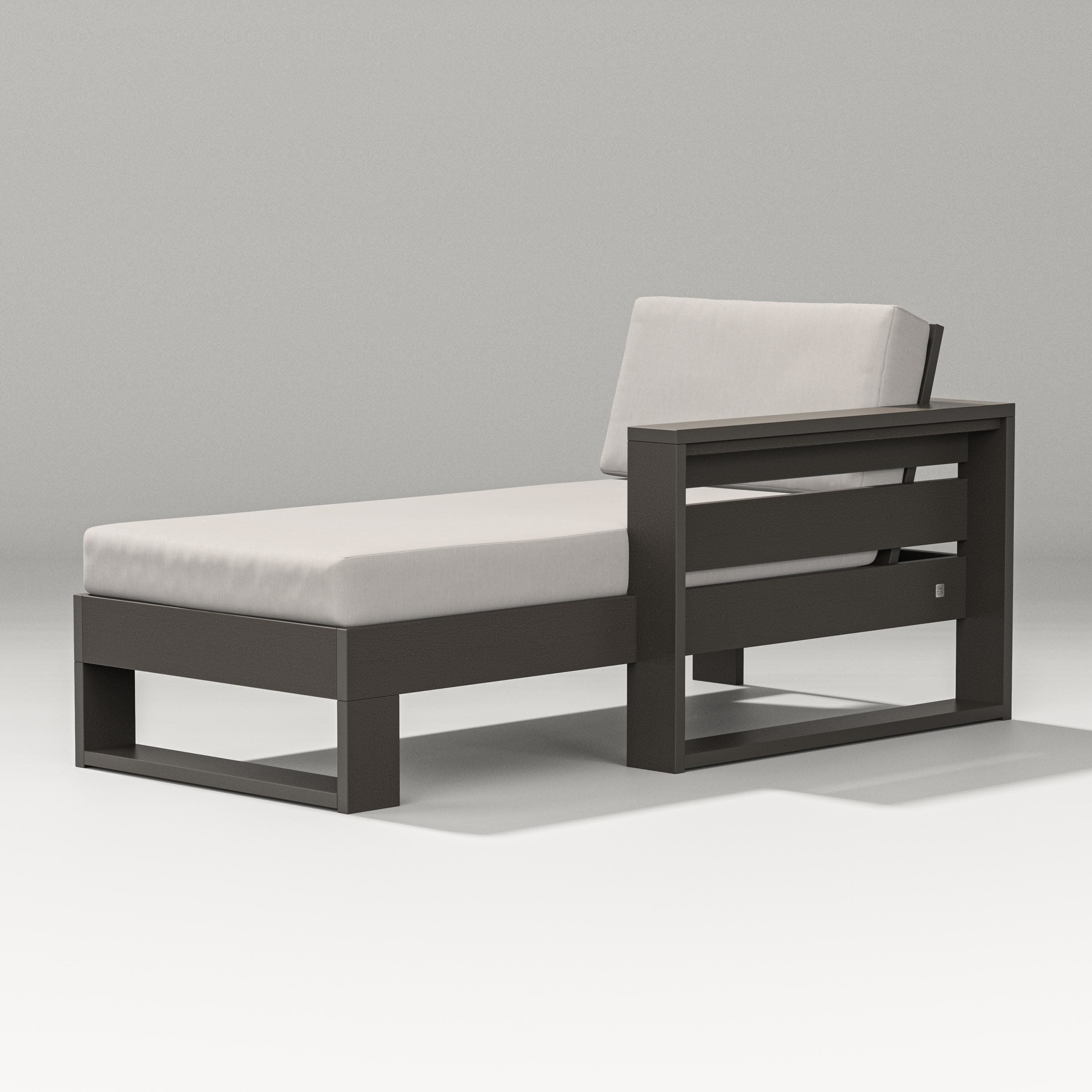Latitude Modular Right Arm Chaise in Vintage Coffee / Cast Ash