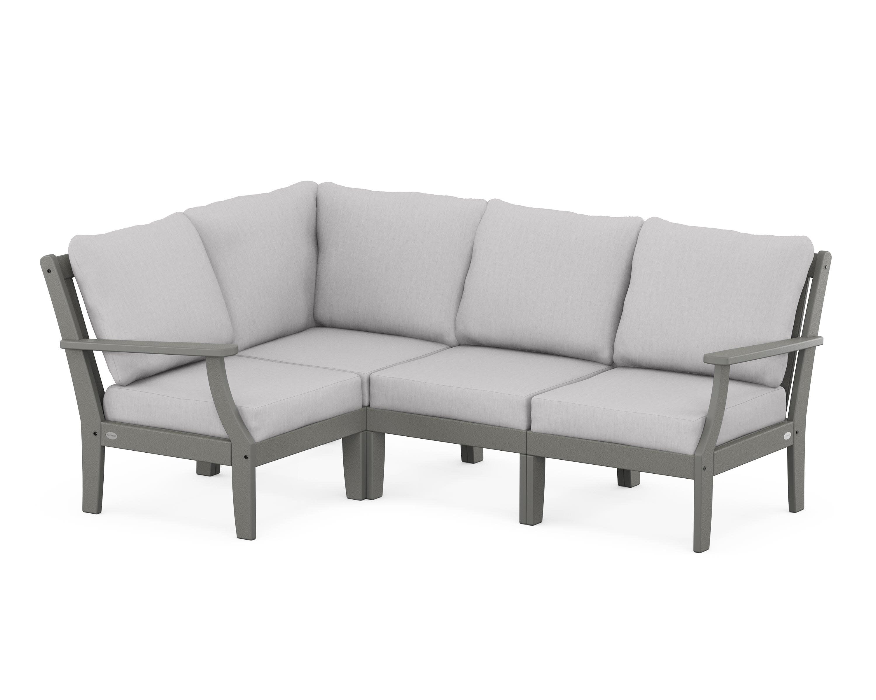 Braxton Modular 4-Piece Deep Seating Set in Slate Grey / Granite