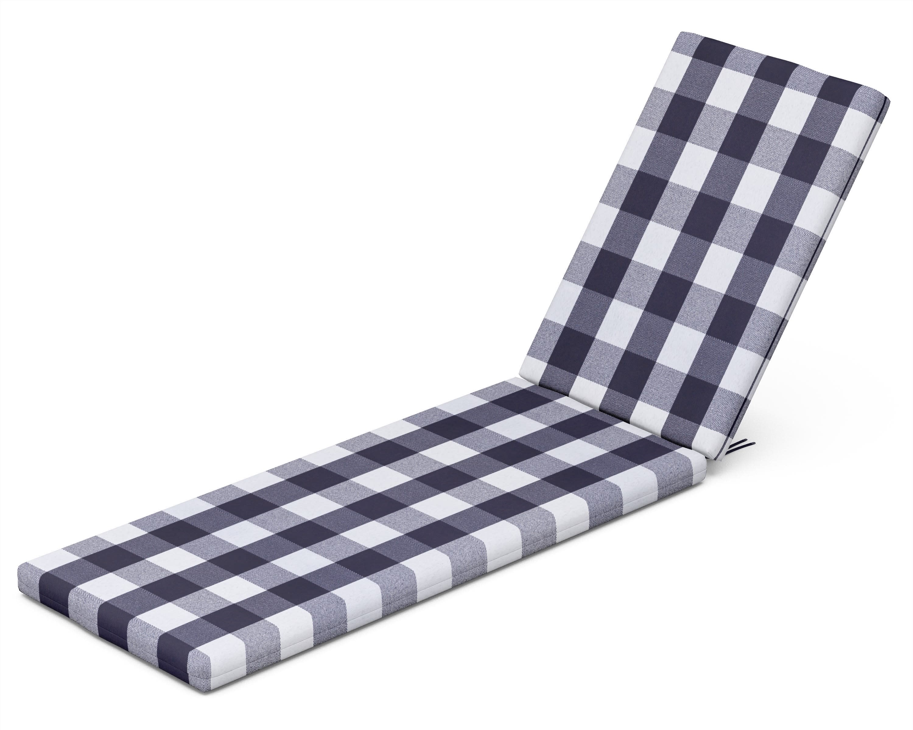 Chaise Seat/Back Pad in Buffalo Plaid Navy