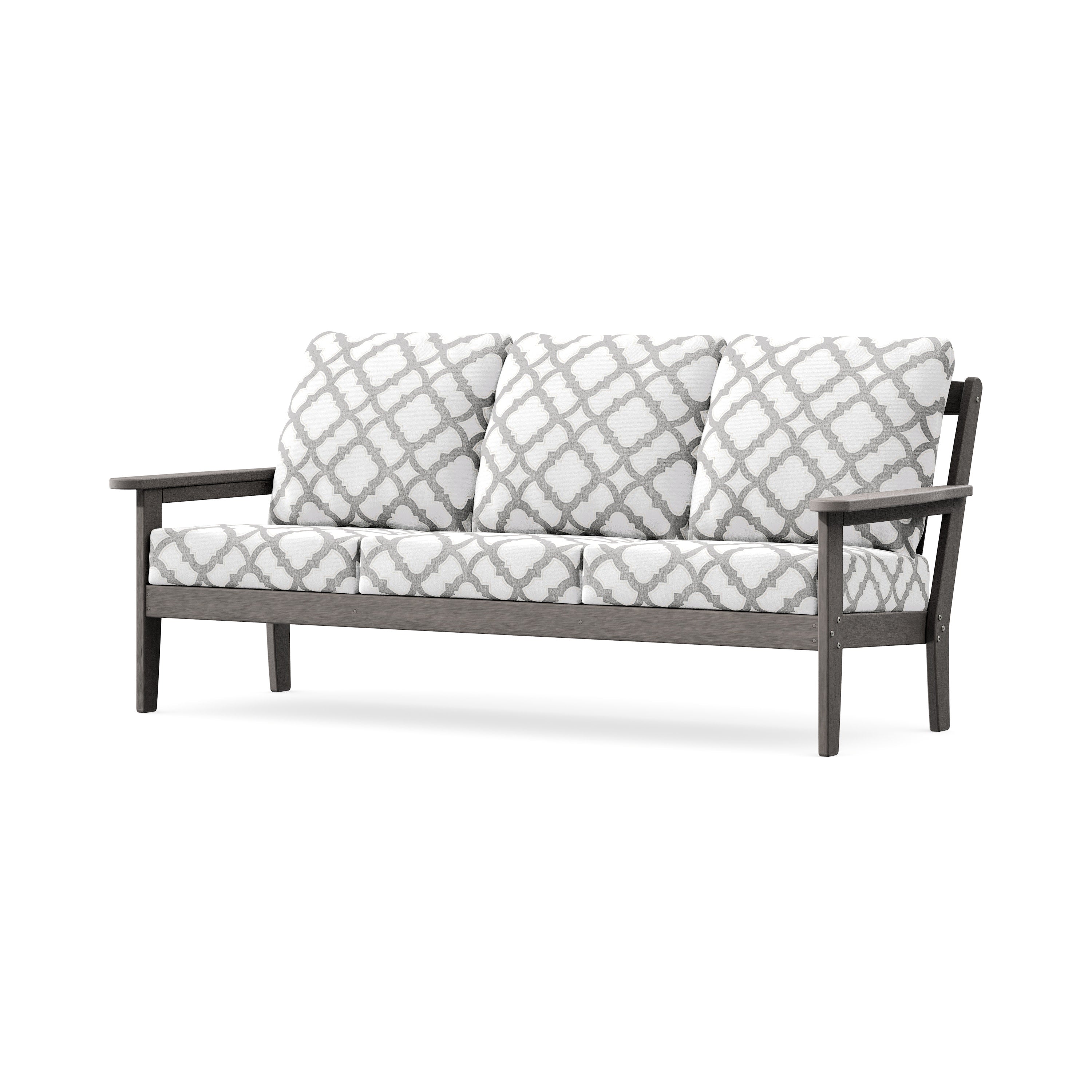 Cottage Deep Seating Sofa in Driftwood / Trellis Grey Mist