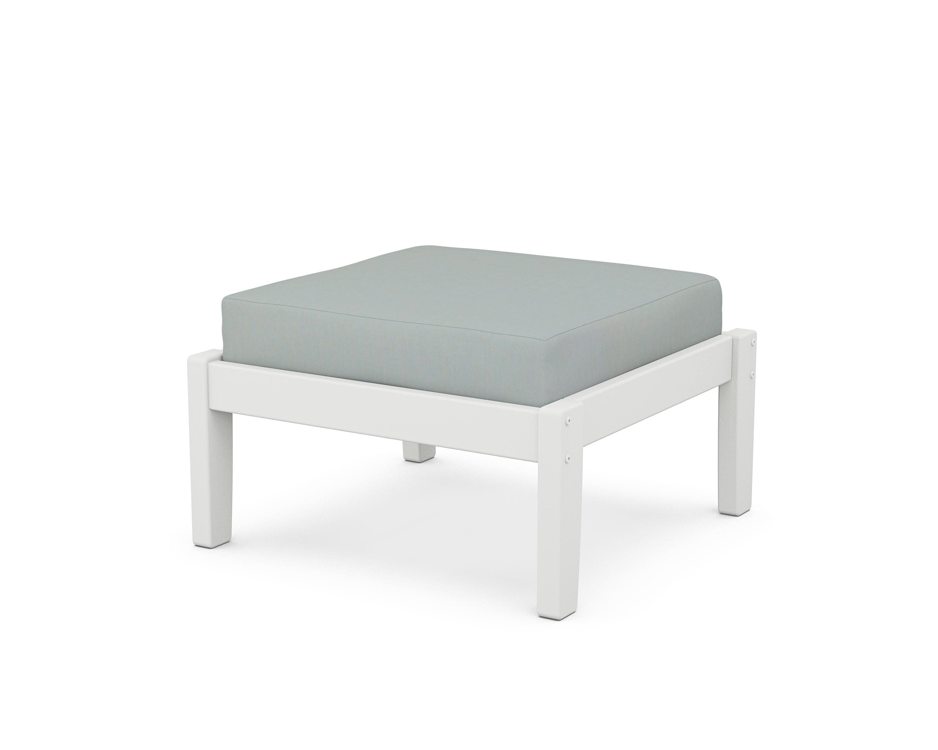 Deep Seating Ottoman in White / Spa