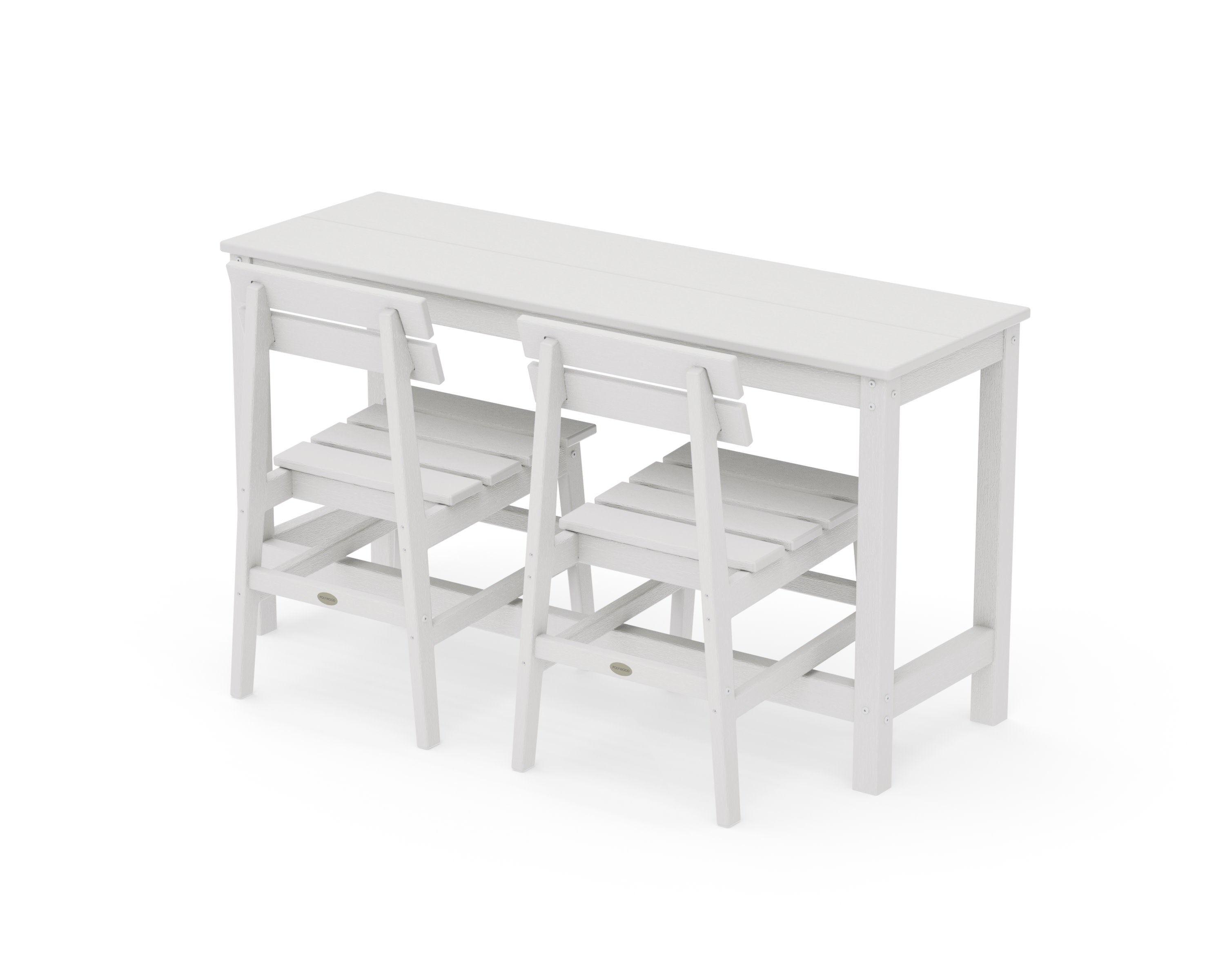 Modern Studio Plaza Chair 3-Piece Balcony Set in Vintage White