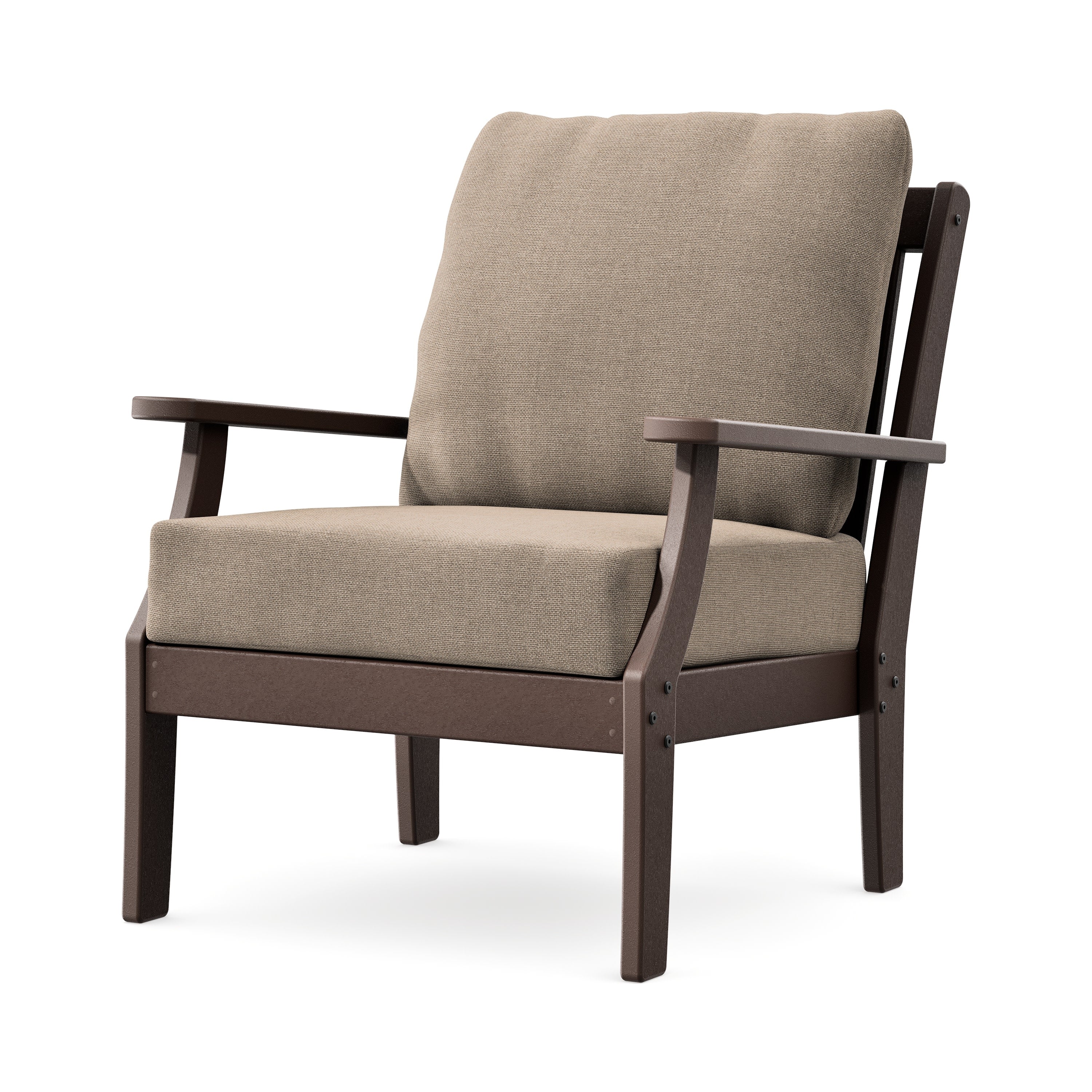 Braxton Deep Seating Chair in Mahogany / Spiced Burlap