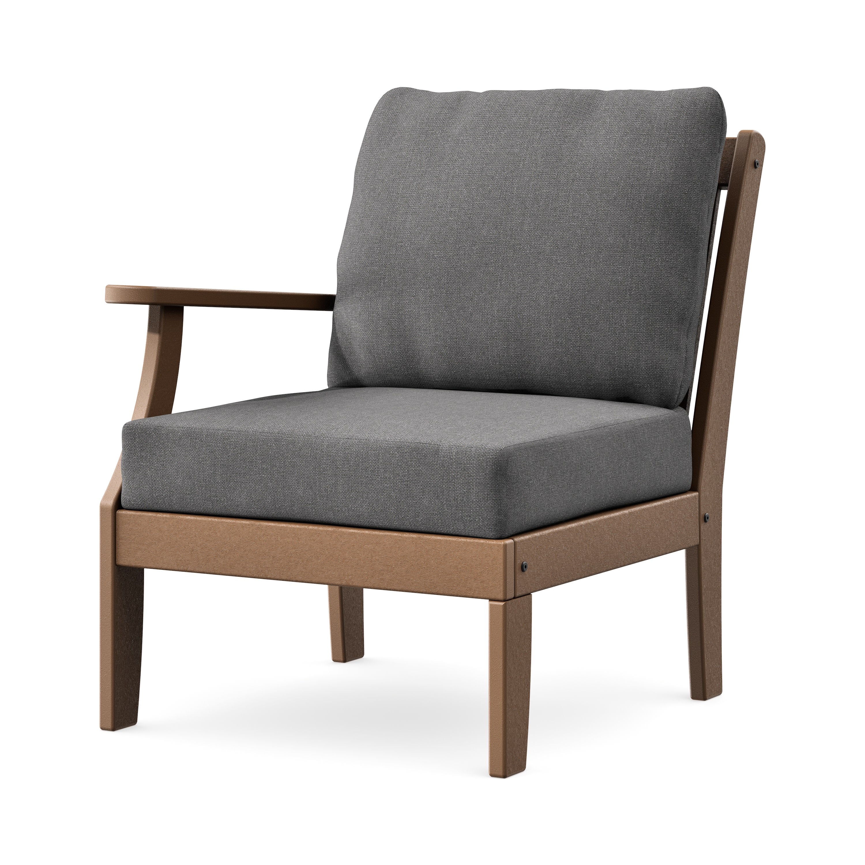 Braxton Modular Left Arm Chair in Teak / Ash Charcoal