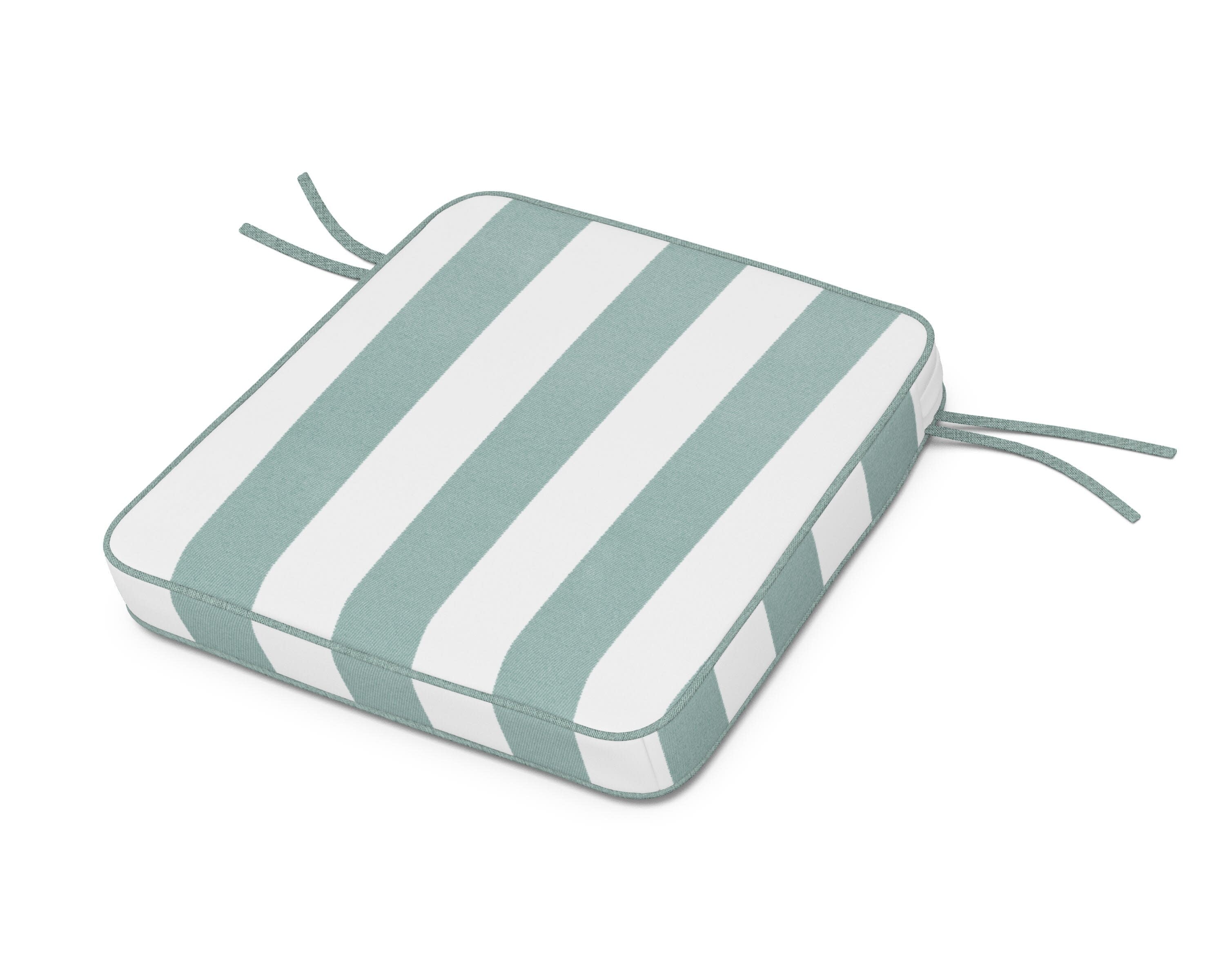 Acadia Dining Arm Seat Cushion in Cabana Stripe Glacier Spa
