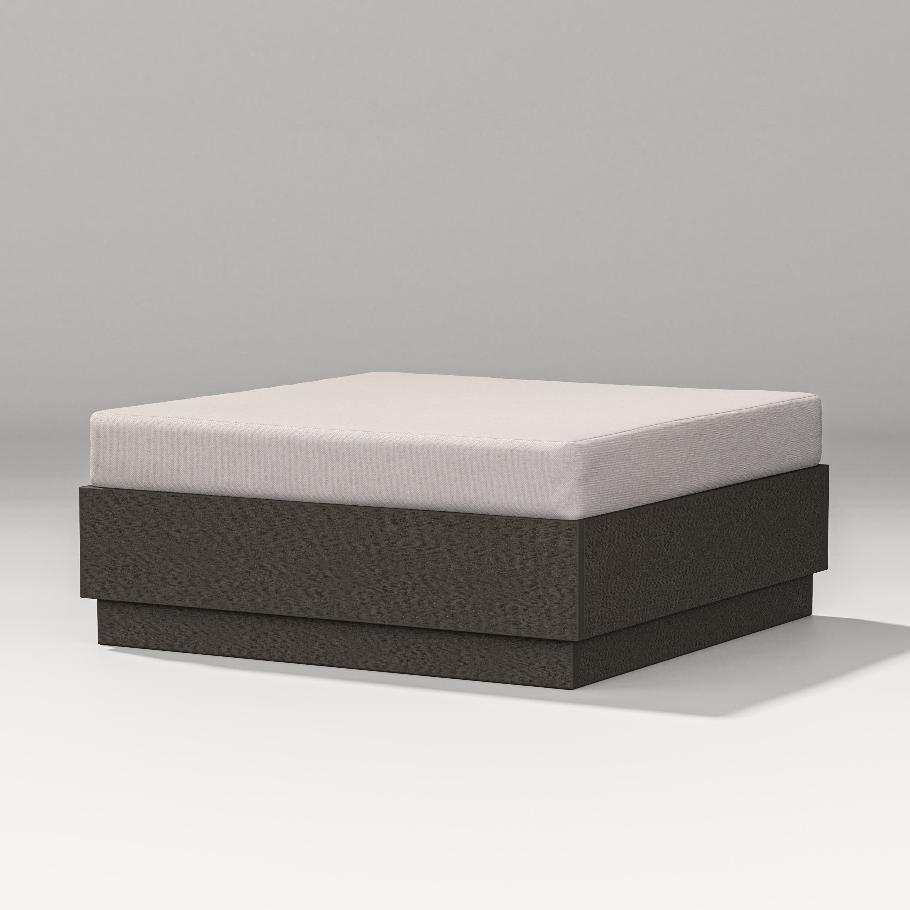 Elevate Lounge Ottoman in Vintage Coffee / Dune Burlap