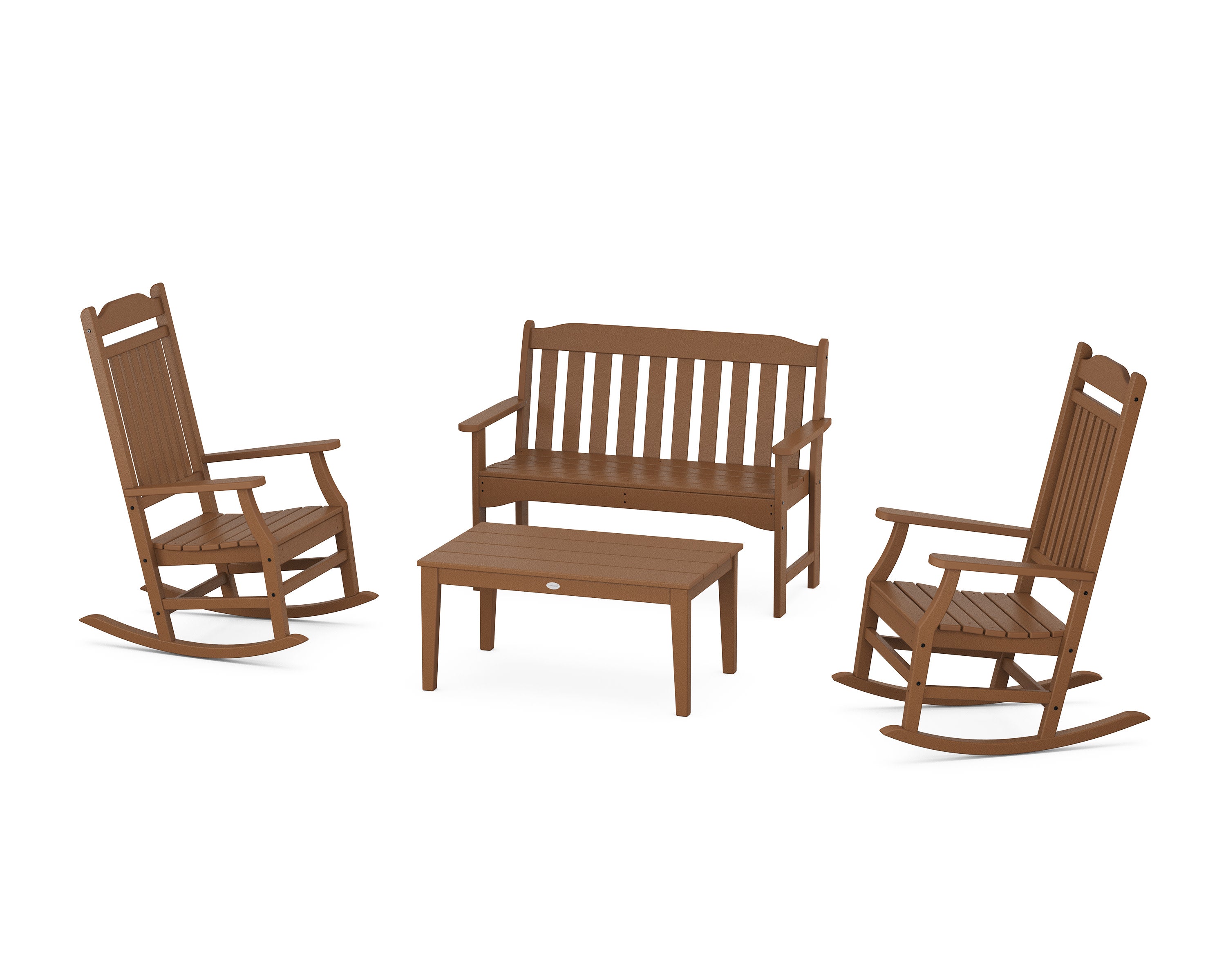 Cottage Rocking Chair 4-Piece Porch Set in Teak