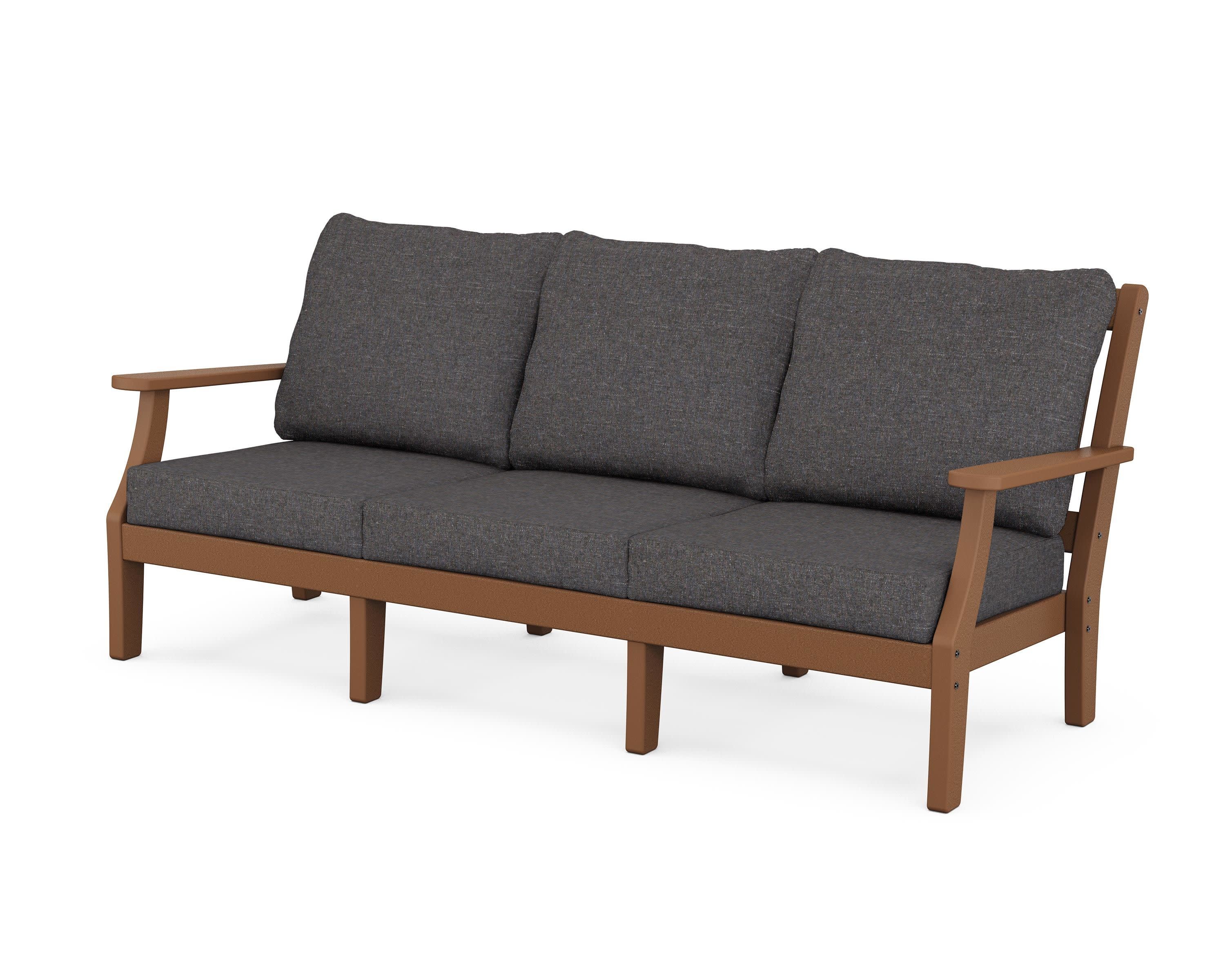 Chinoiserie Deep Seating Sofa in Teak / Ash Charcoal