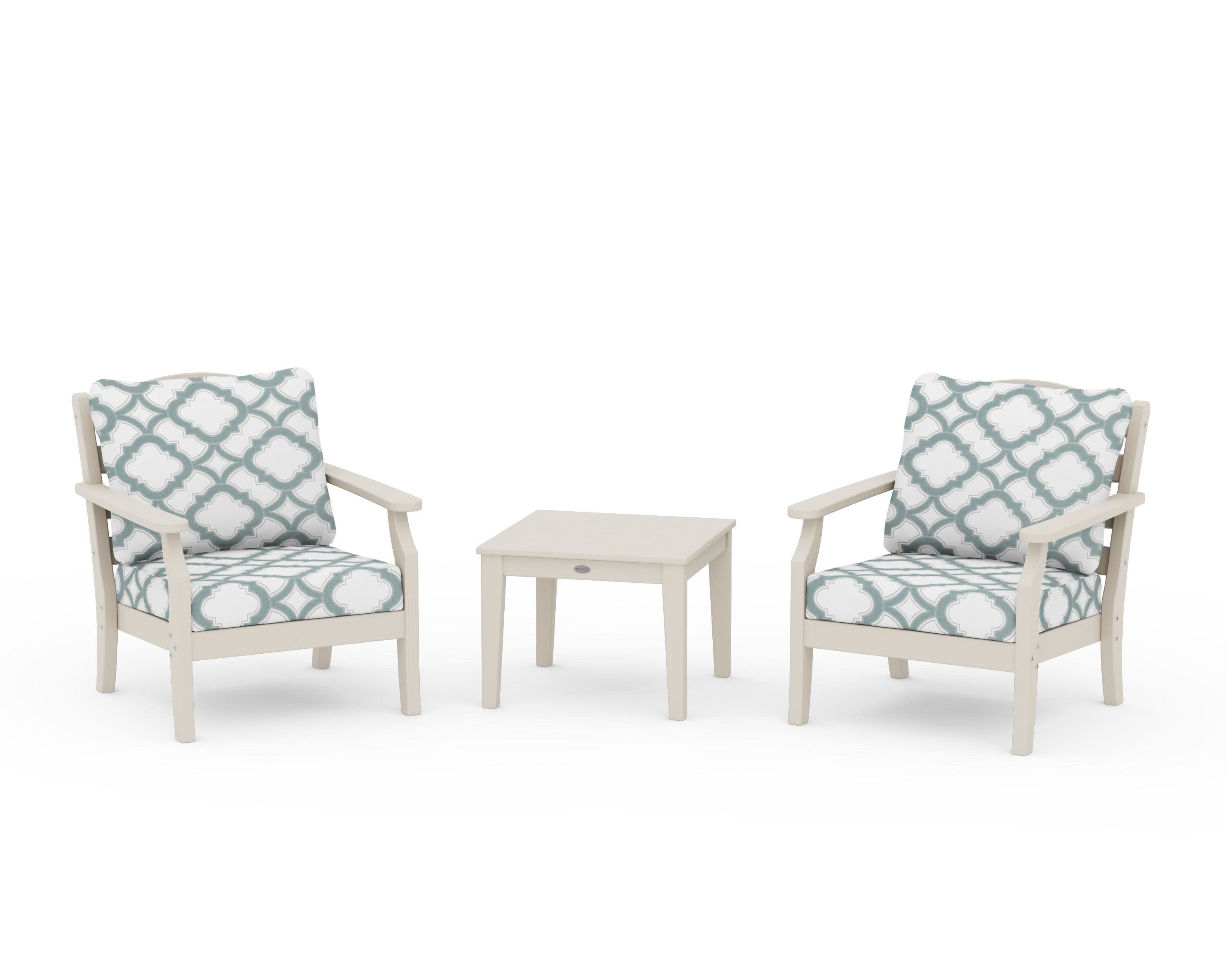 Savannah 3-Piece Deep Seating Set in Sand / Trellis Glacier Spa