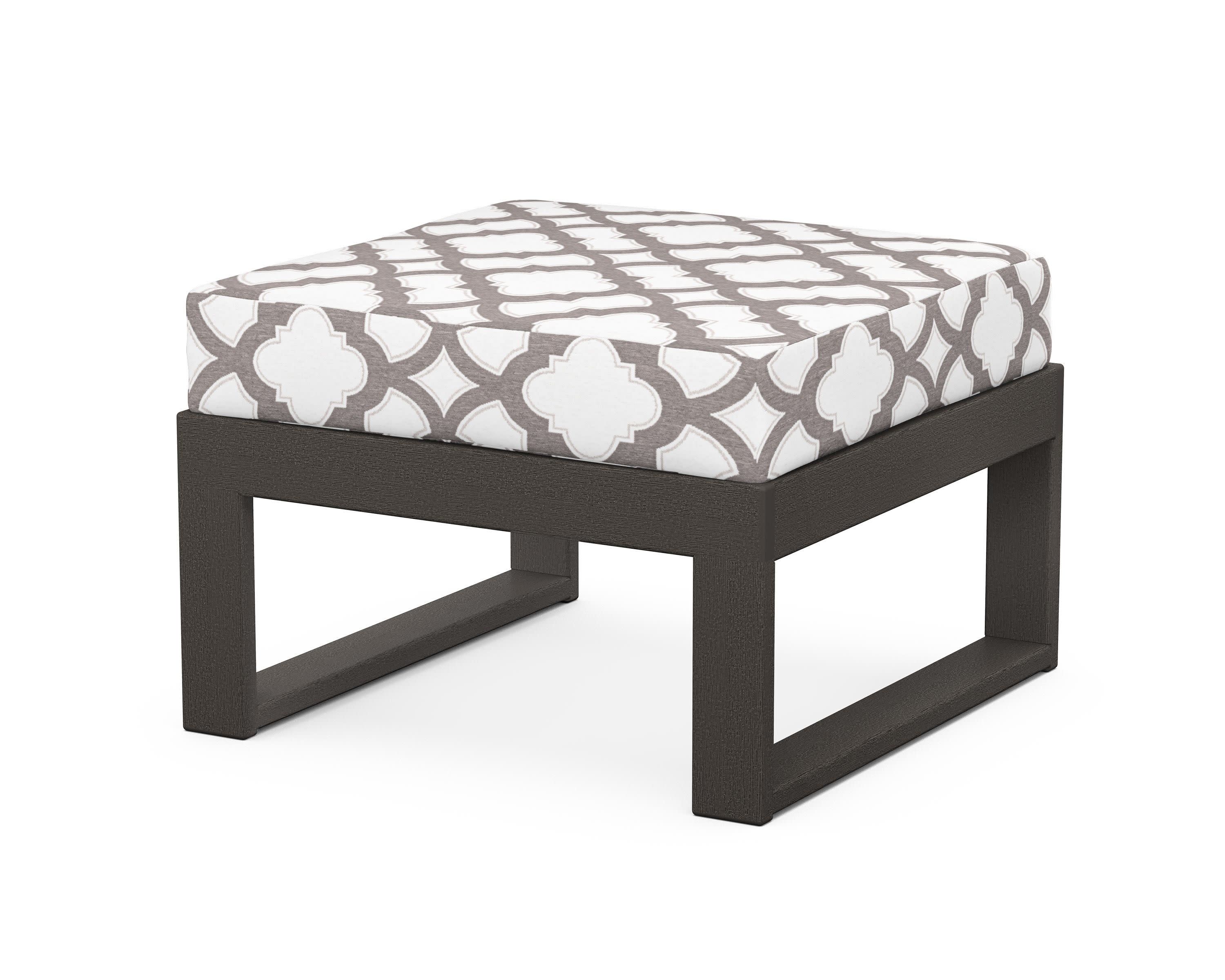 Modular Ottoman - Modern in Vintage Coffee / Trellis Grey Mist