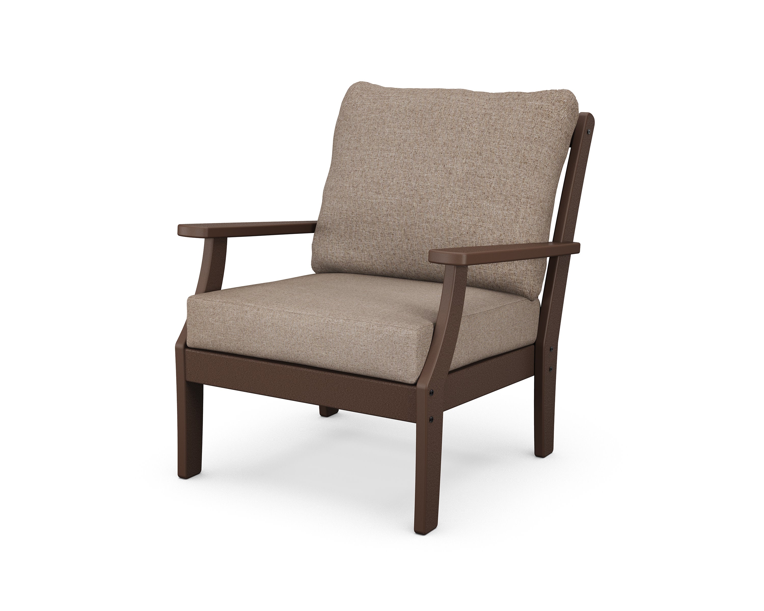 Braxton Deep Seating Chair in Mahogany / Spiced Burlap