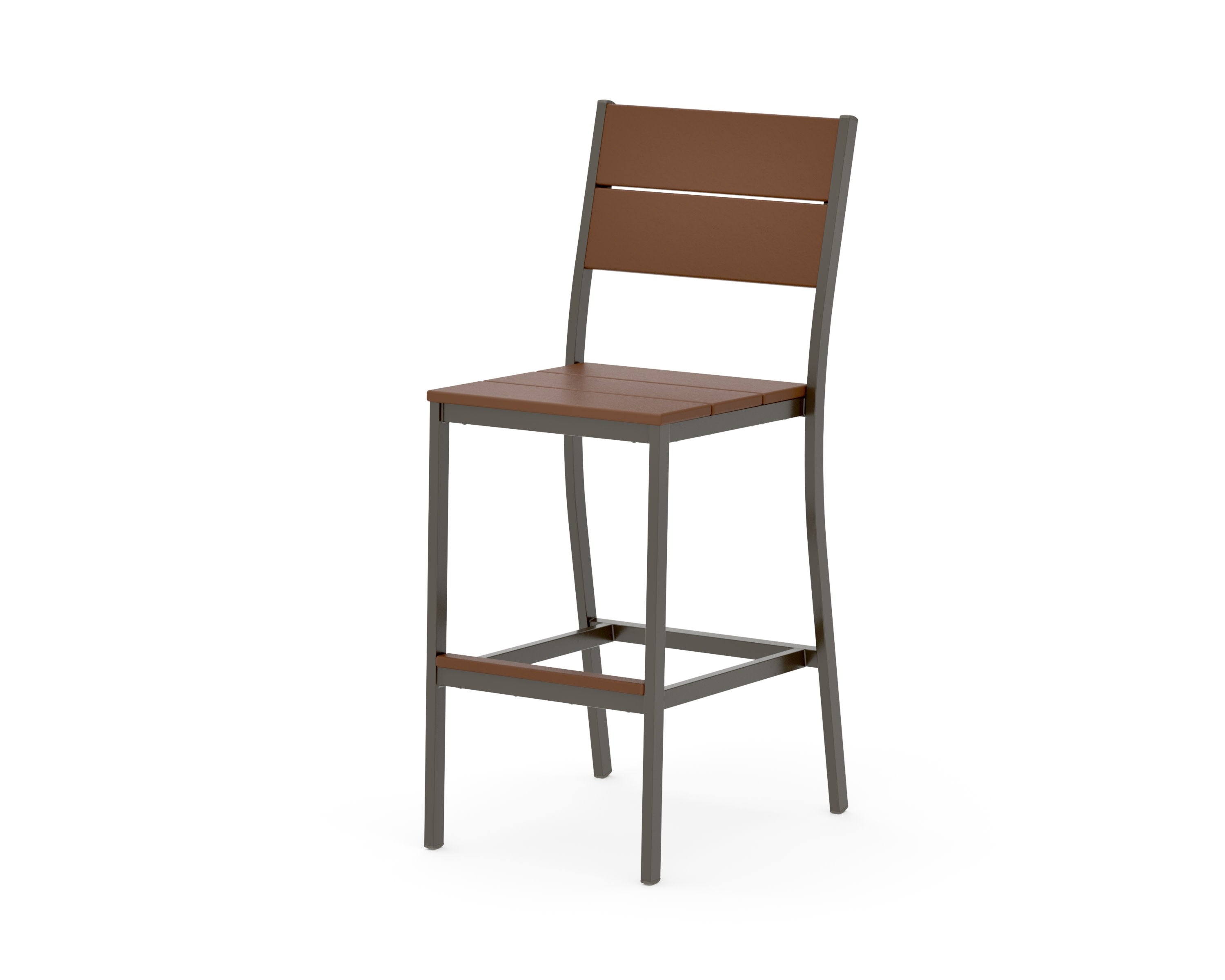 Main Street Bar Side Chair in Bronze / Teak