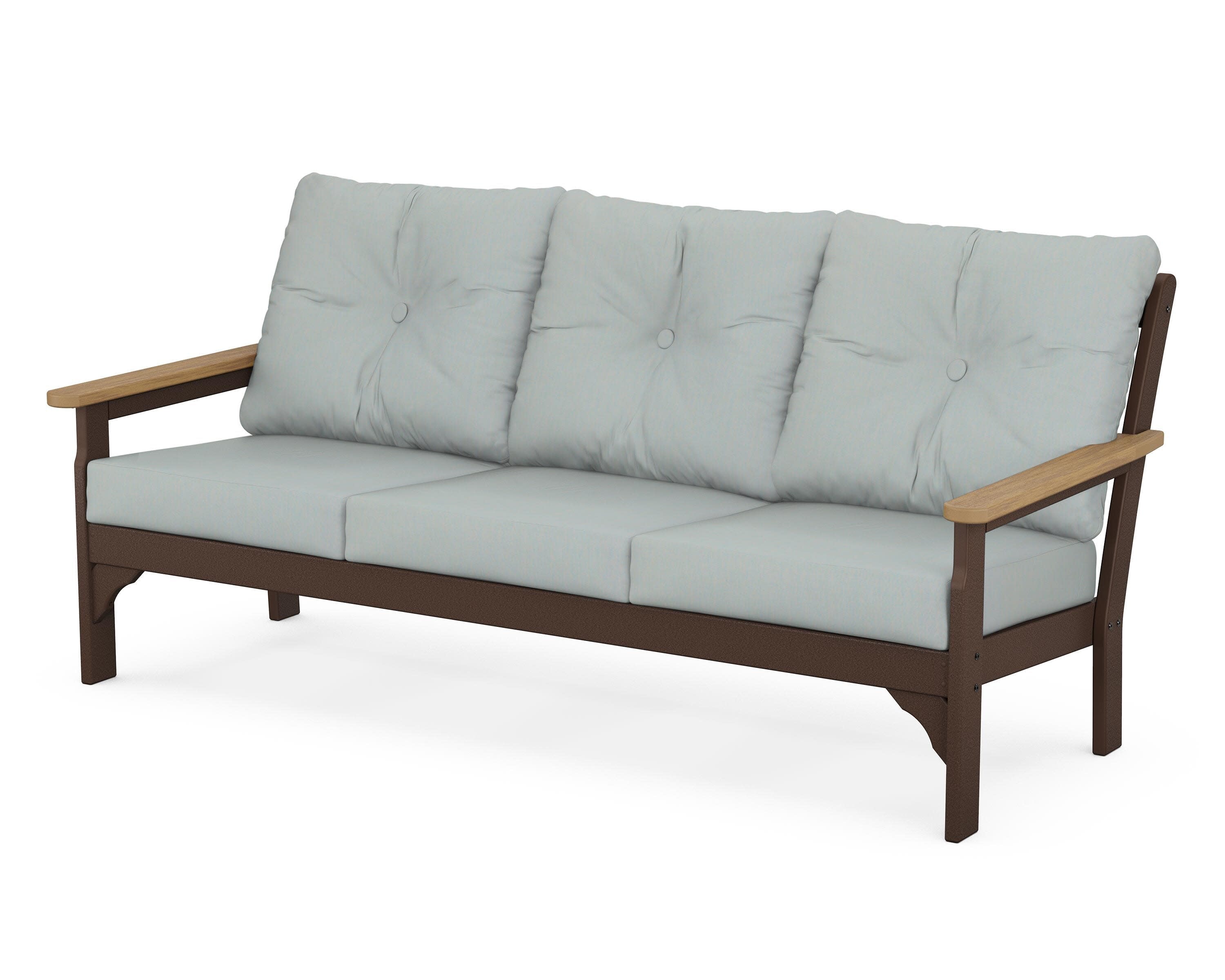 Vineyard Deep Seating Sofa in Mahogany / Natural / Spa