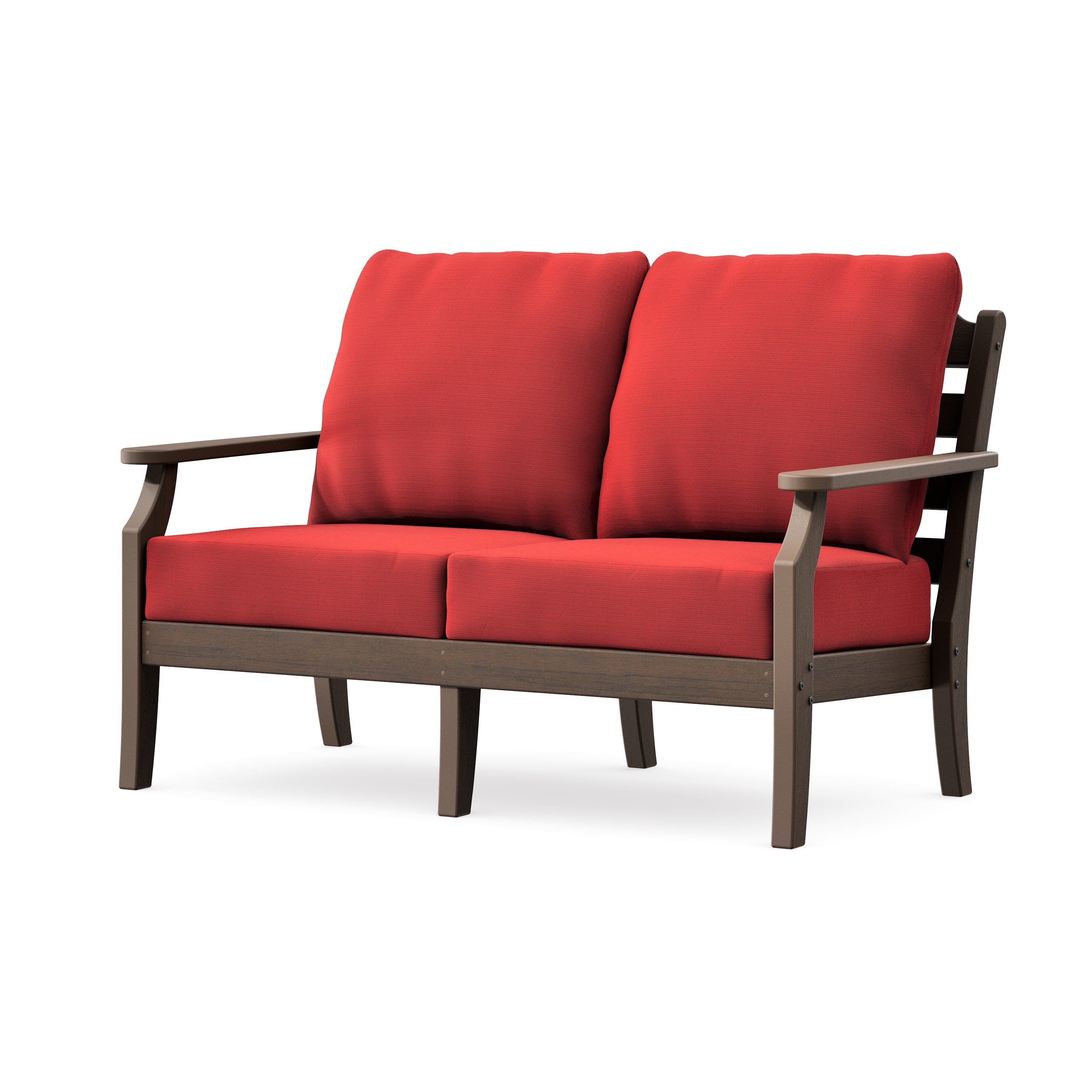 Savannah Deep Seating Loveseat in Kona / Crimson Linen
