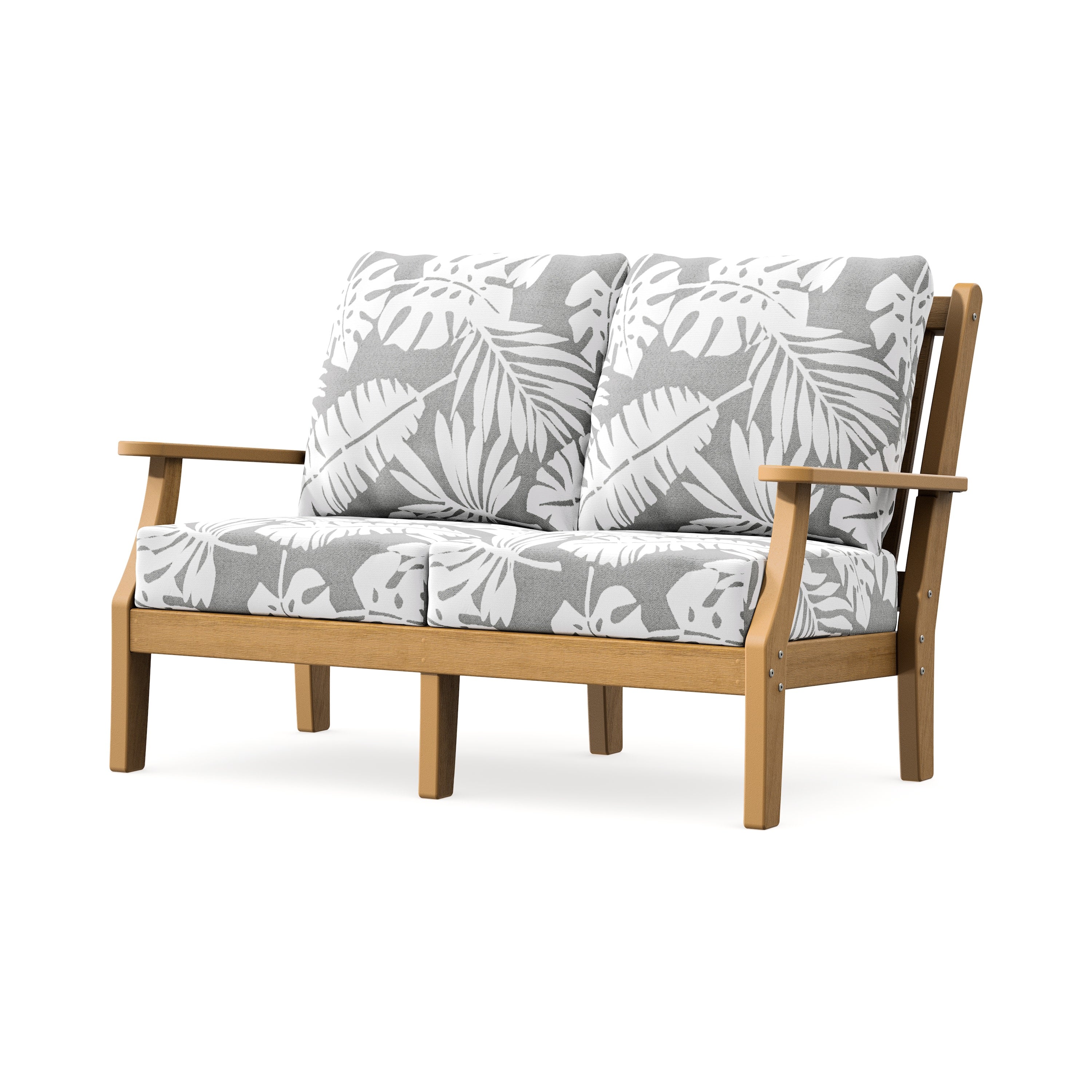 Wovendale Deep Seating Loveseat in Natural / Leaf Grey Mist