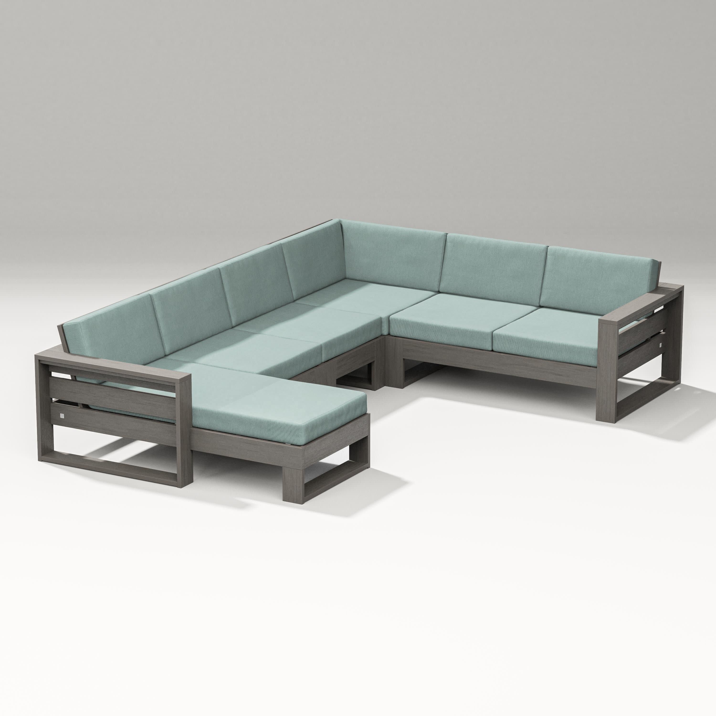 Latitude Corner Sectional with Left Chaise in Driftwood / Glacier Spa
