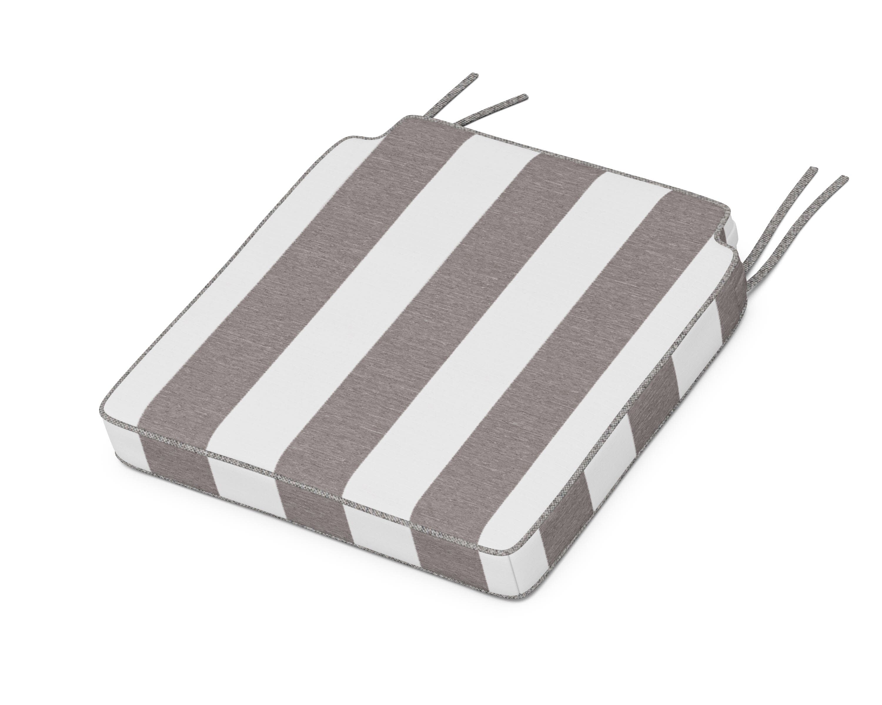 Acadia Dining Side Seat Cushion in Cabana Stripe Grey Mist
