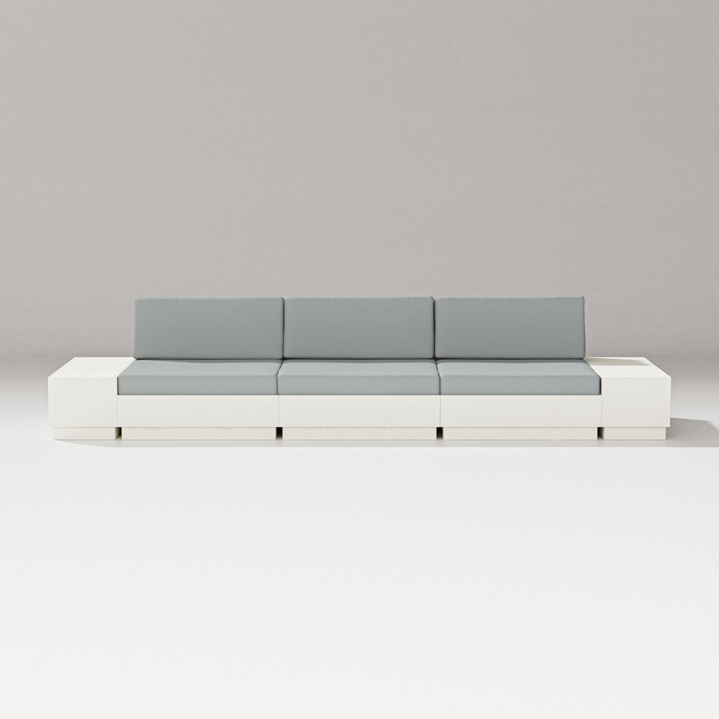 Elevate Straight Sectional in Vintage White / Spa