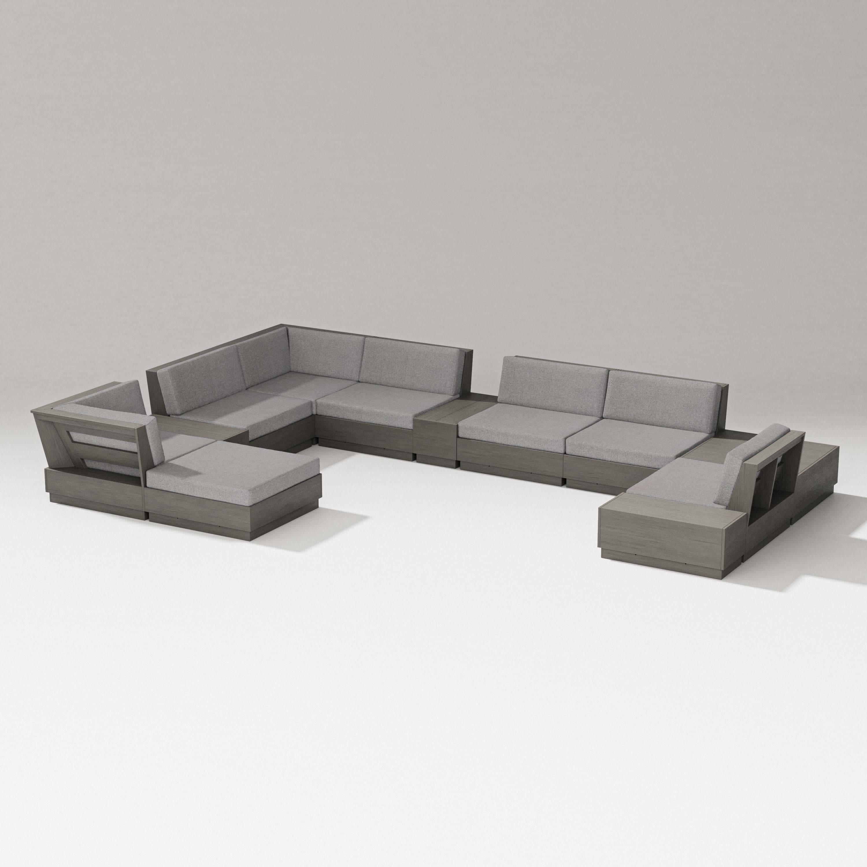 Elevate 12-Piece Conversation Sectional Set in Driftwood / Grey Mist