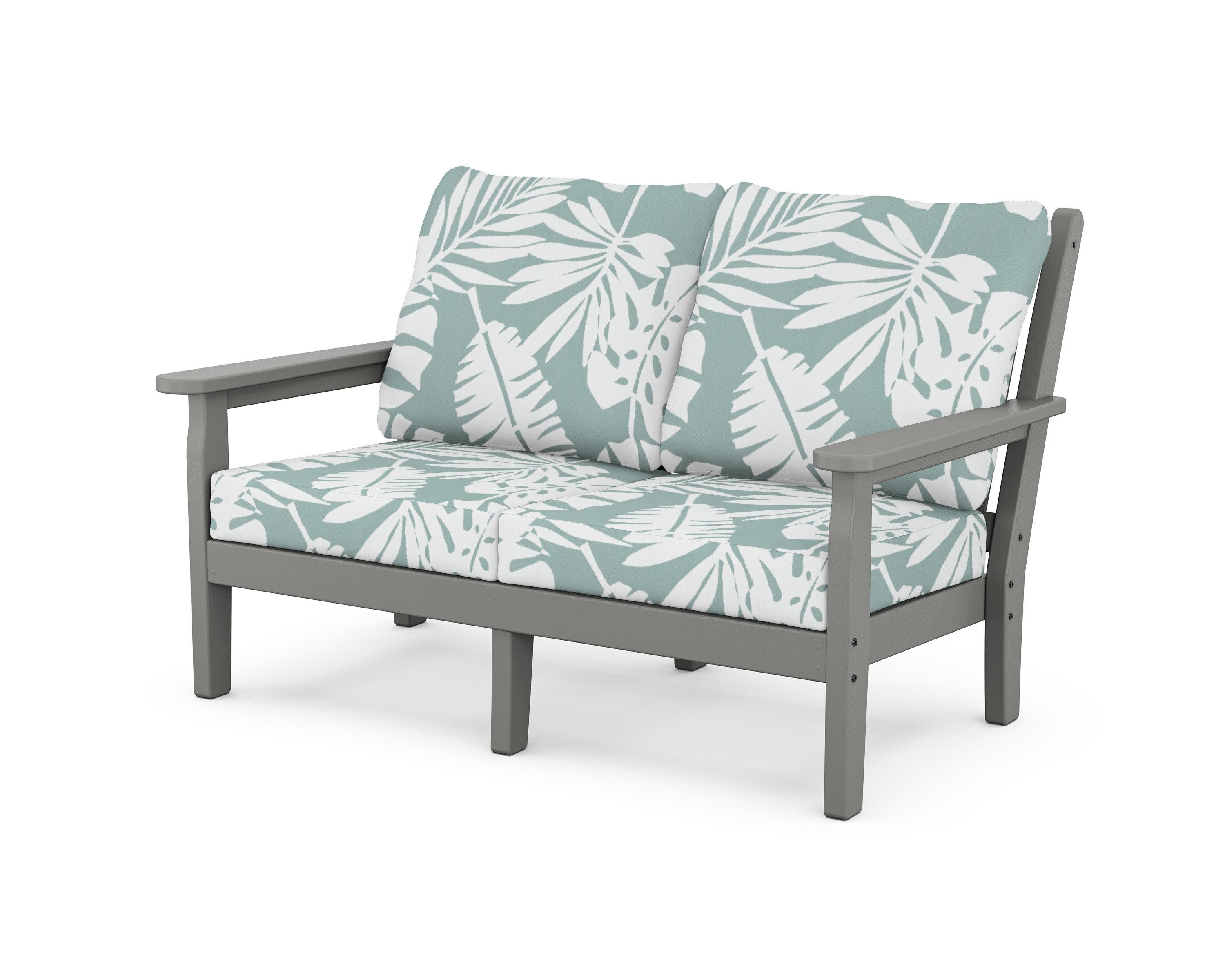 Chippendale Deep Seating Loveseat in Slate Grey / Leaf Glacier Spa