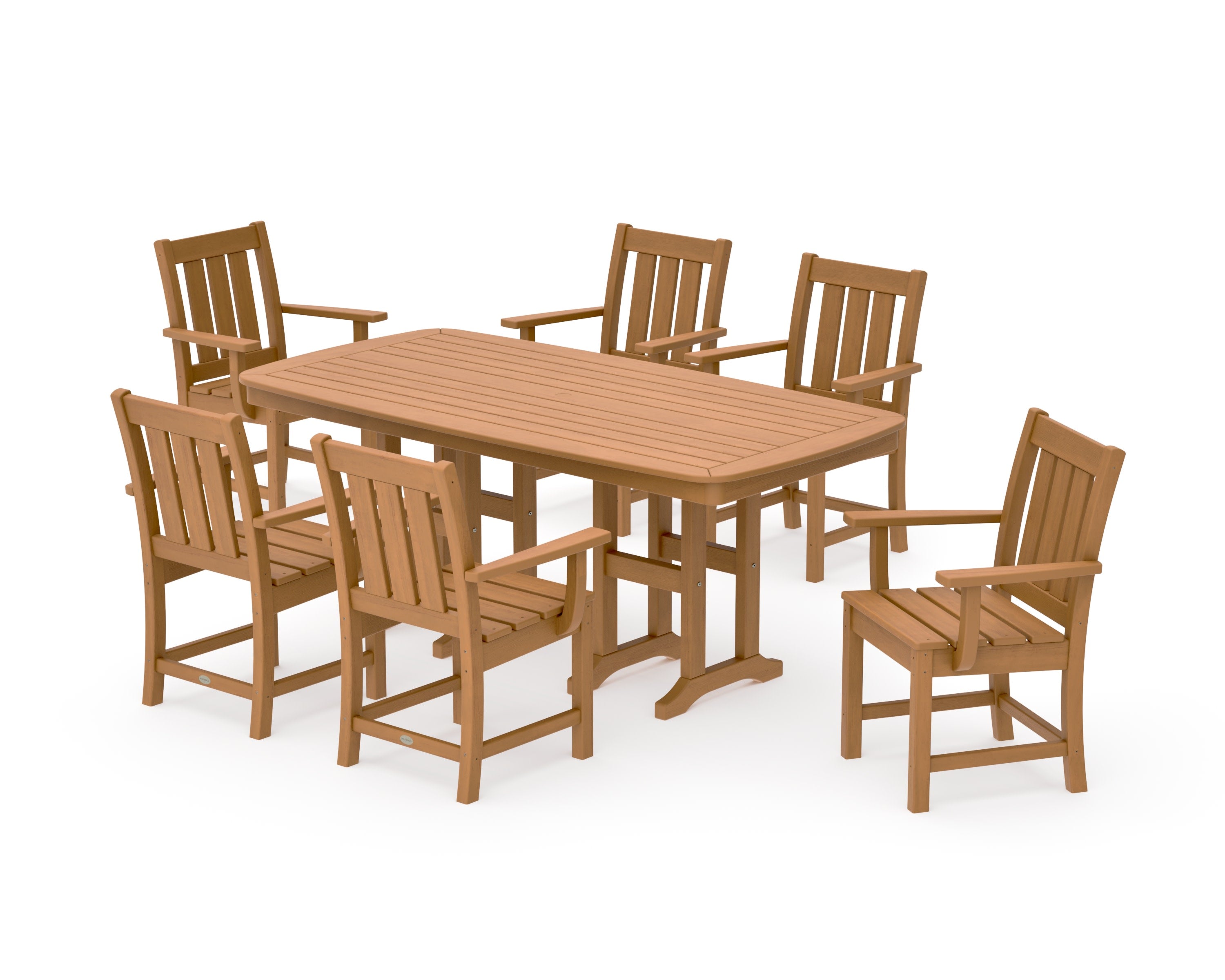 Oxford Arm Chair 7-Piece Dining Set in Natural