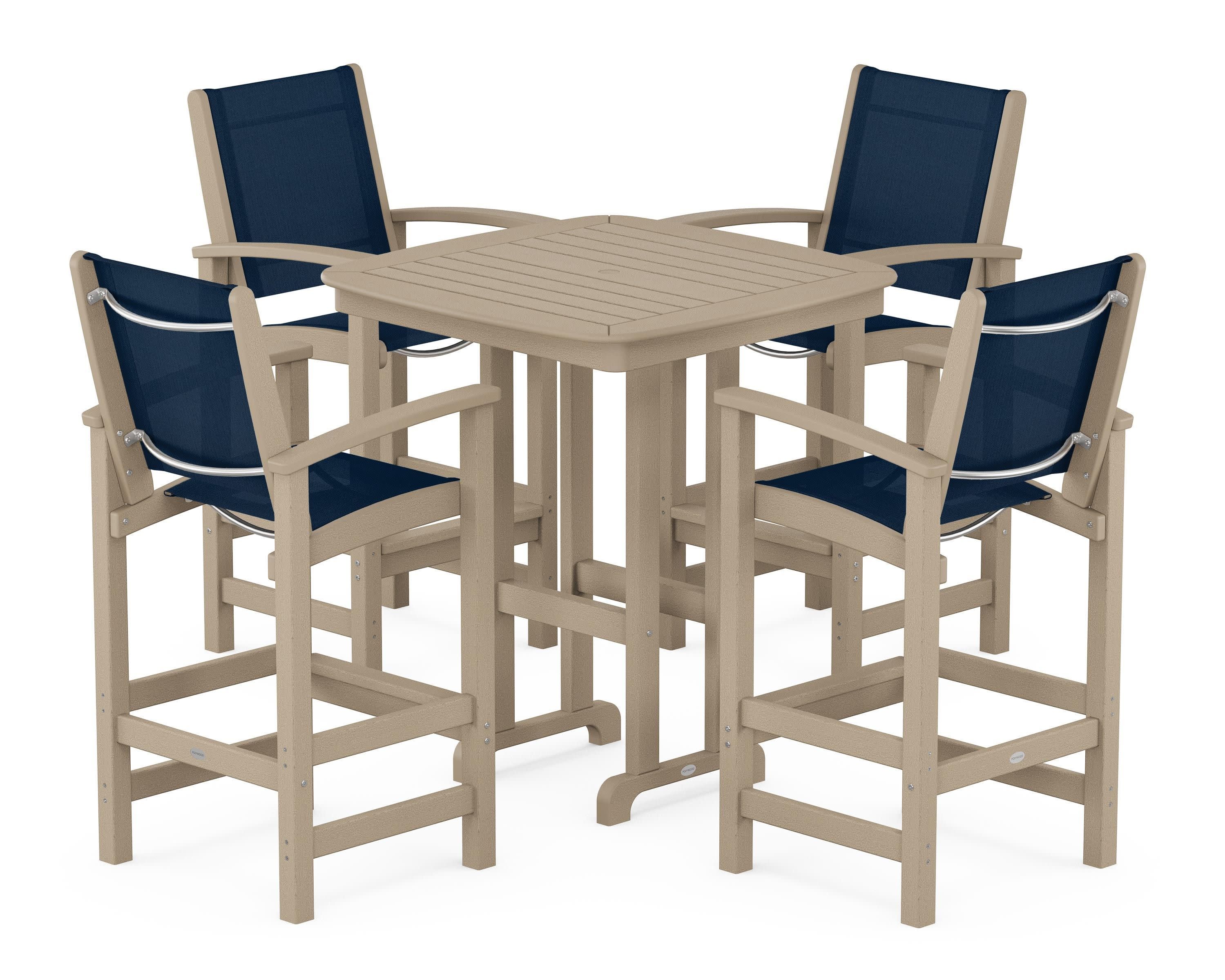 Coastal 5-Piece Bar Set in Vintage Sahara / Navy Blue Sling