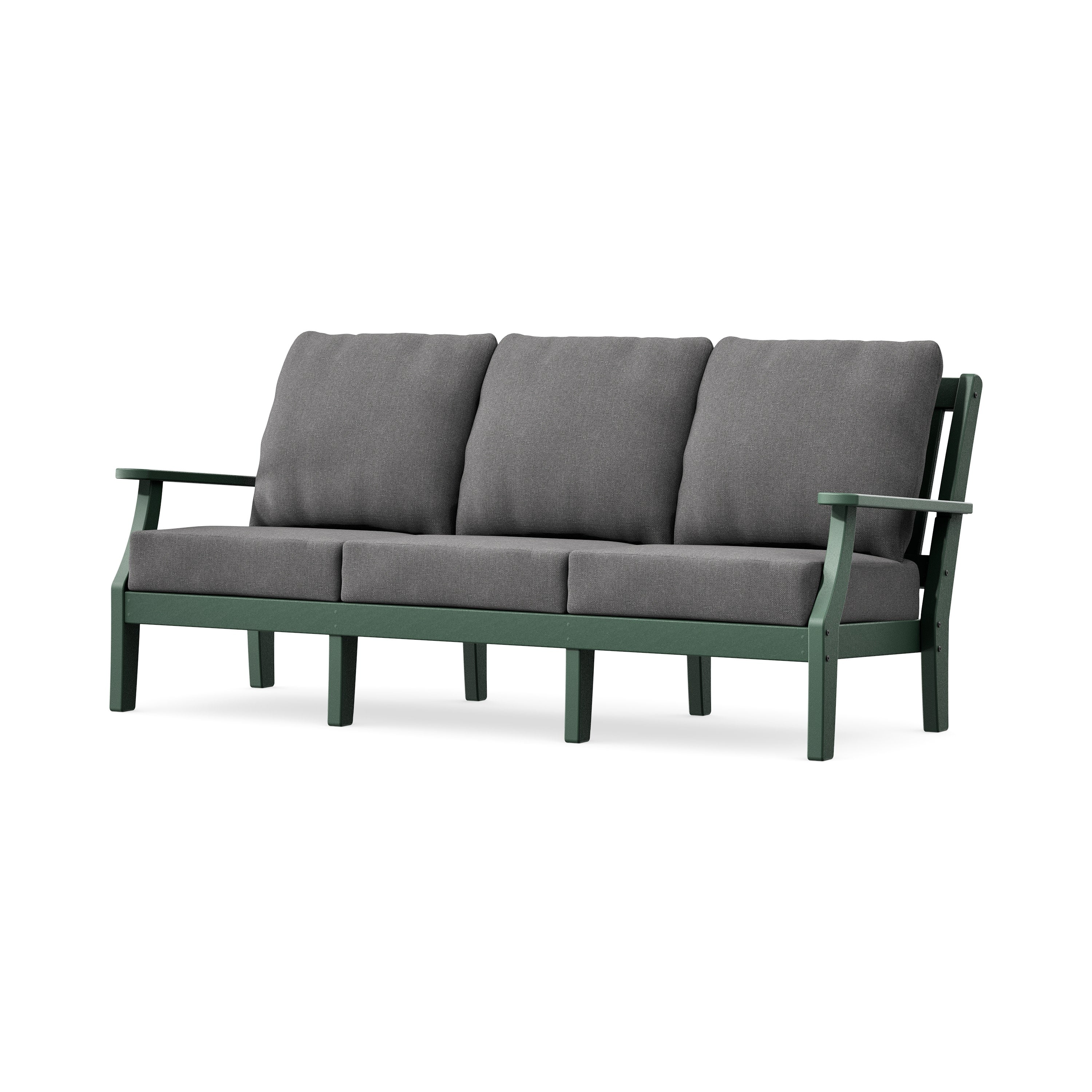 Chinoiserie Deep Seating Sofa in Green / Ash Charcoal
