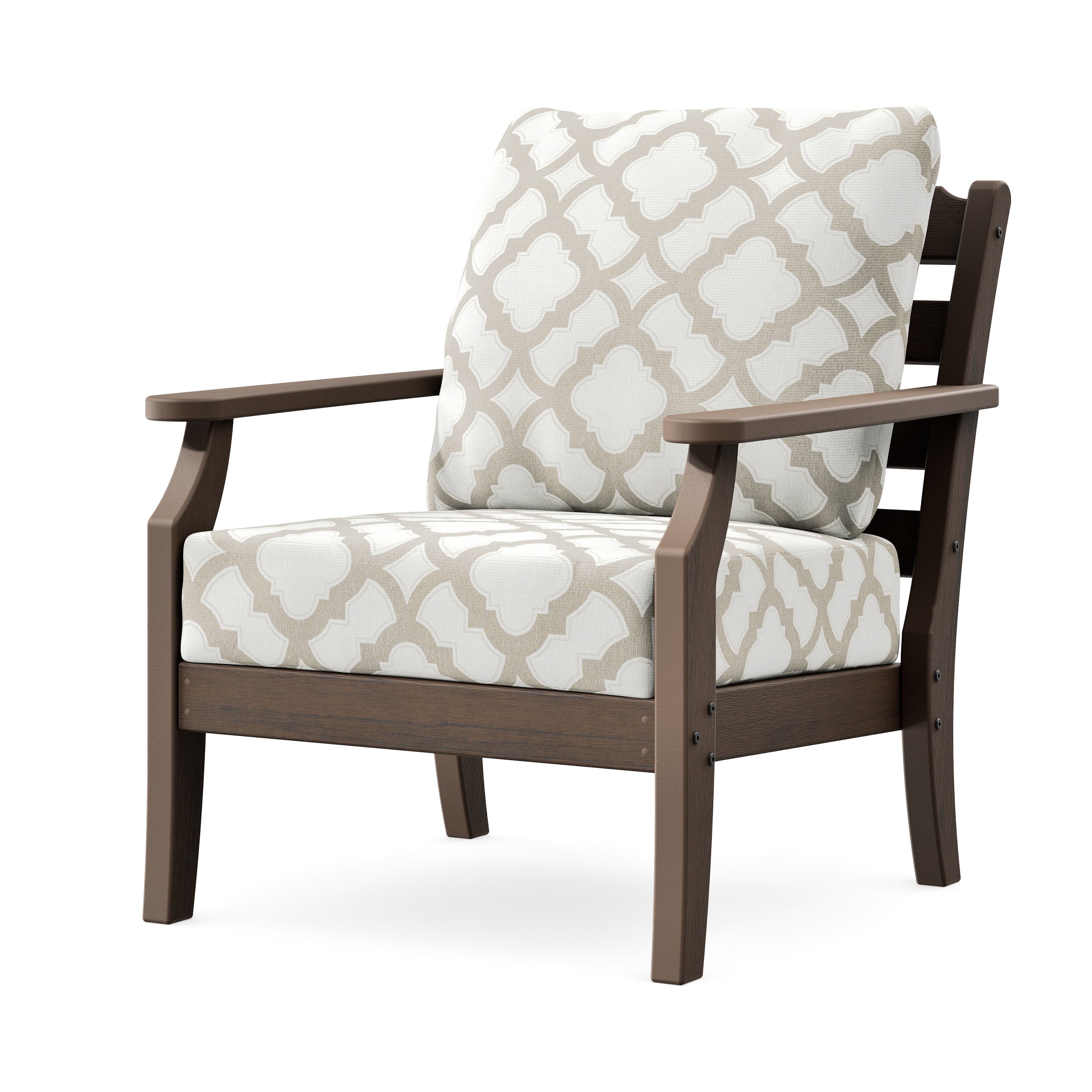 Savannah Deep Seating Chair in Kona / Trellis Dune Burlap