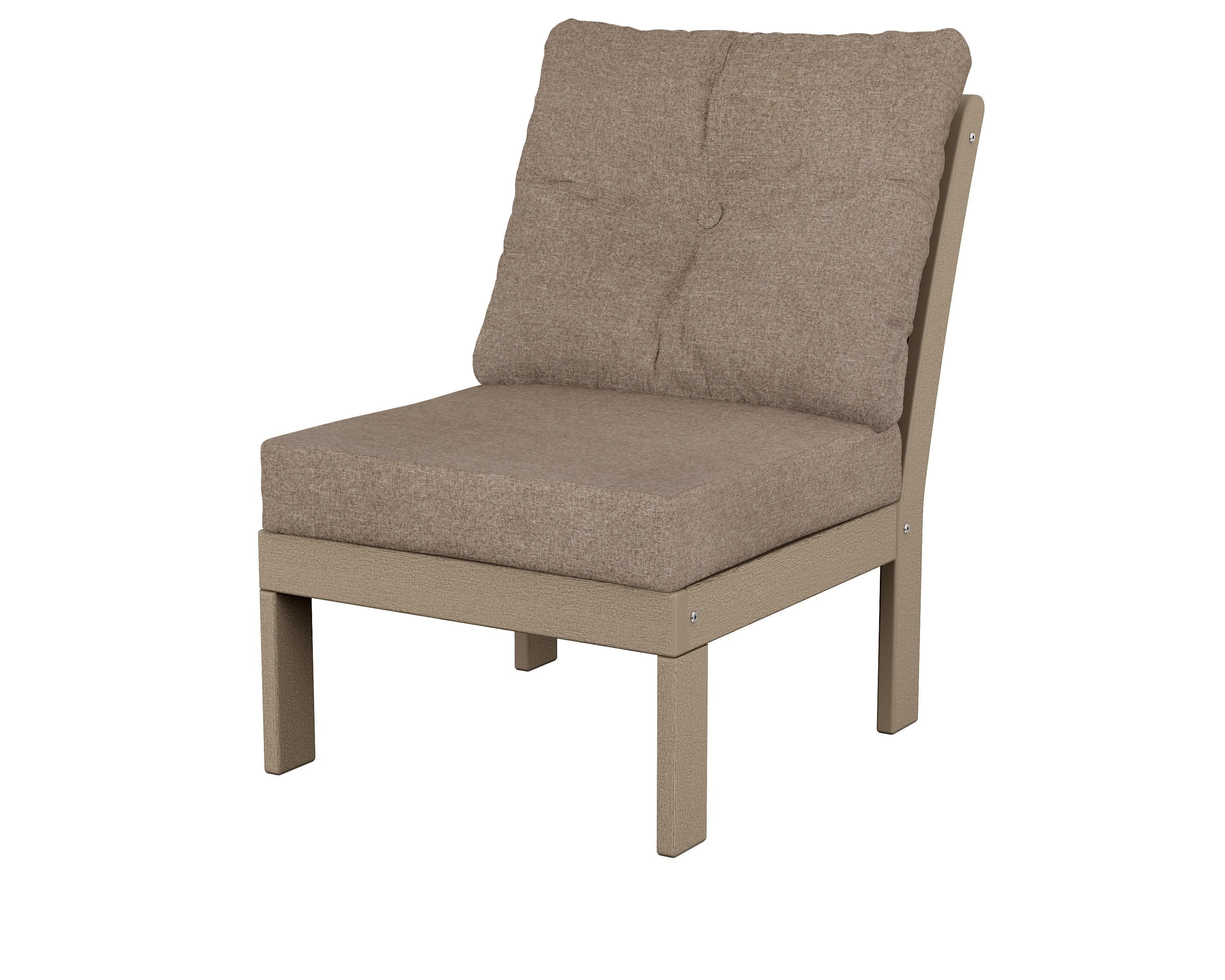 Vineyard Modular Armless Chair in Vintage Sahara / Spiced Burlap