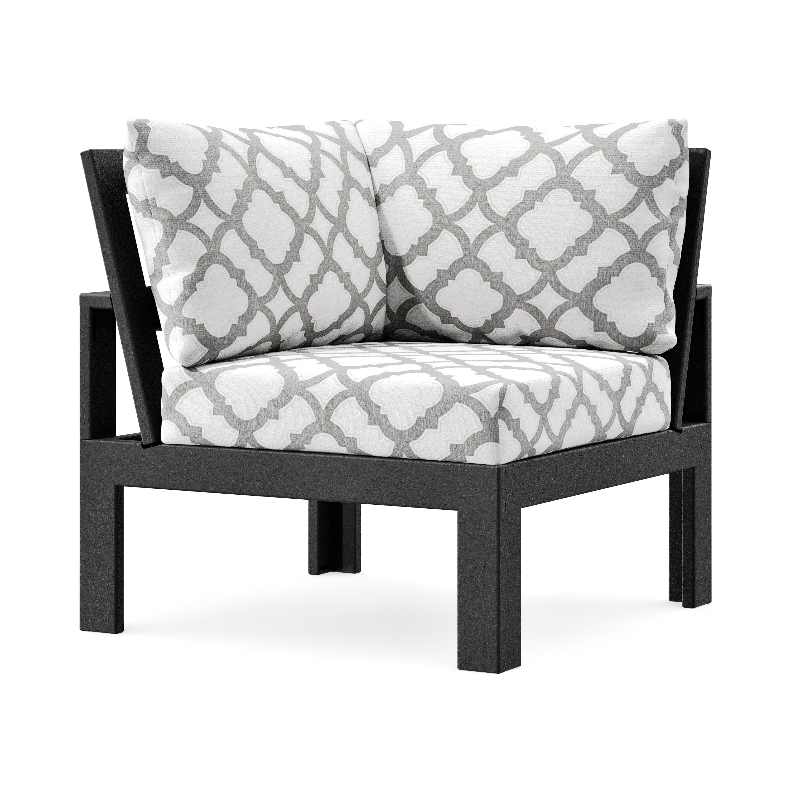 Modular Corner Chair in Black / Trellis Grey Mist