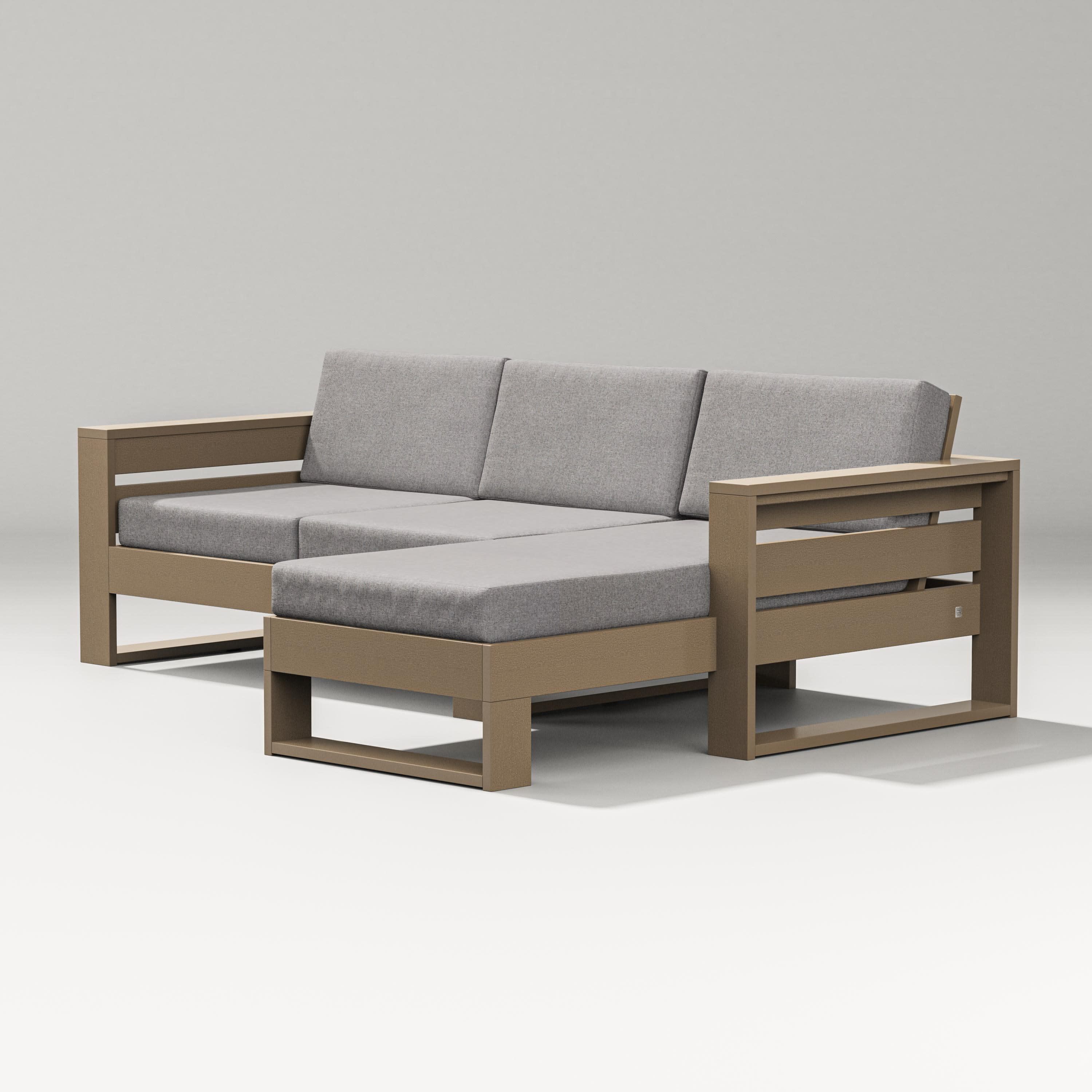 Latitude Right Chaise Sectional in Vintage Sahara / Grey Mist