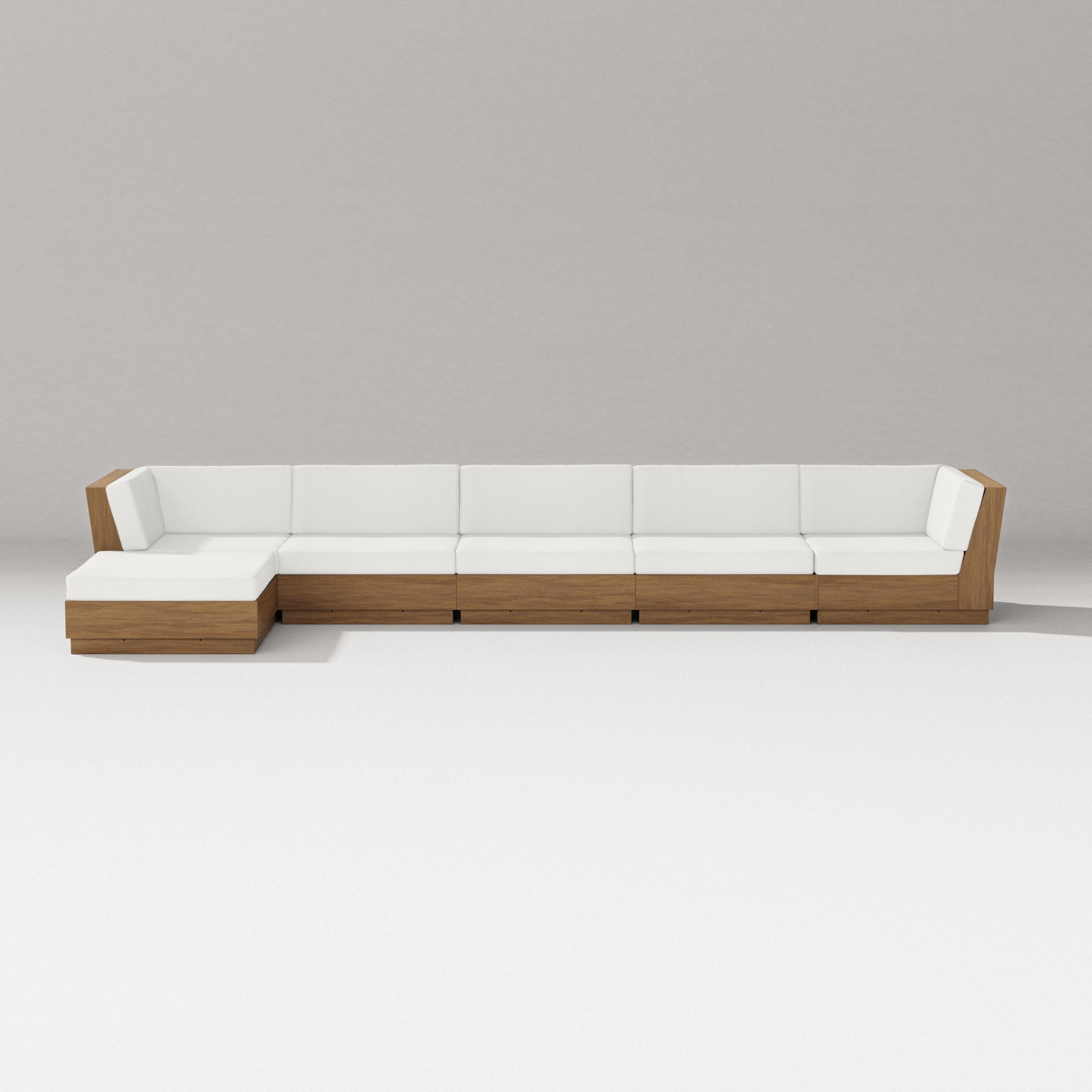 Elevate 6-Piece Chaise Sectional in Natural / Natural Linen