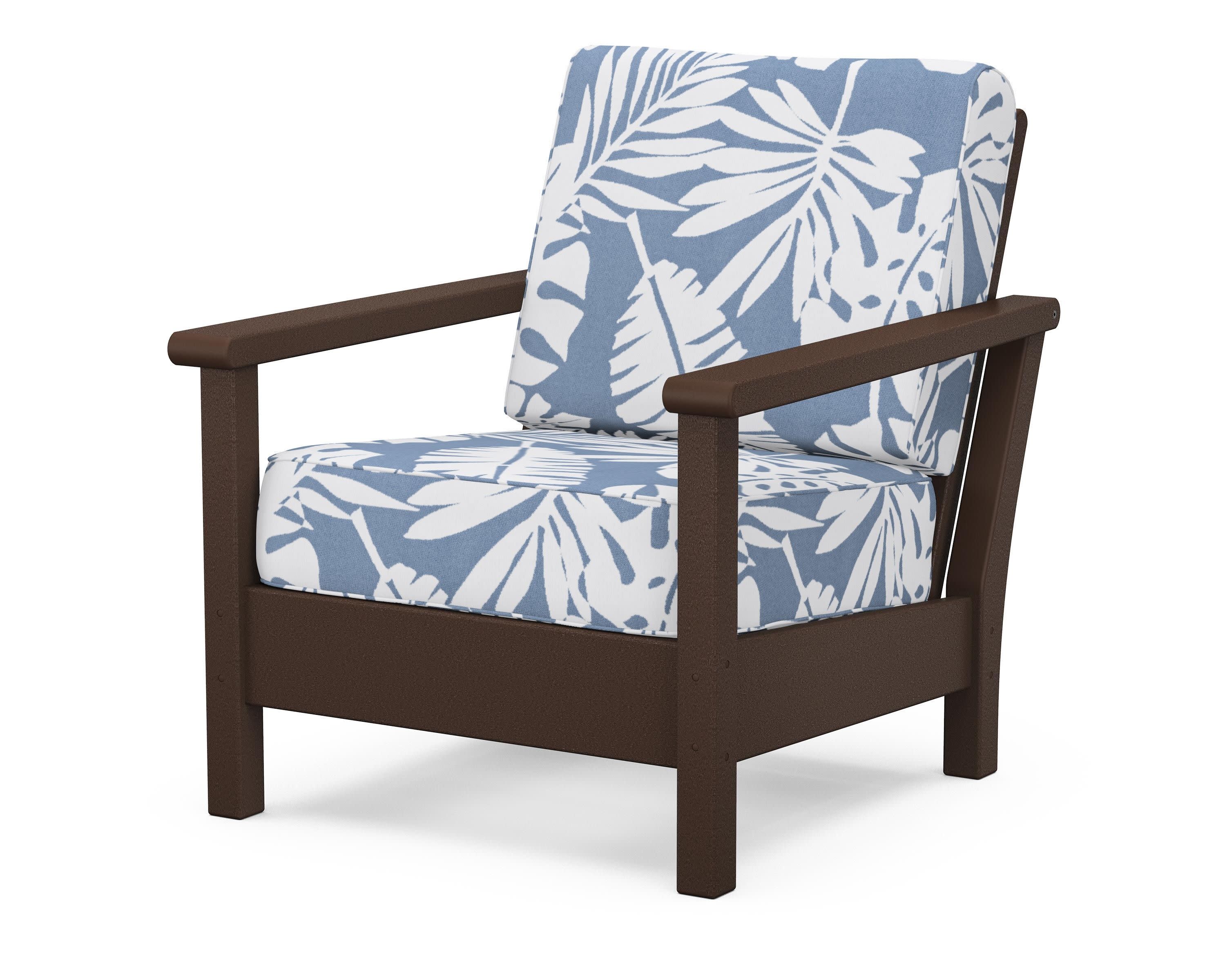 Harbour Deep Seating Chair in Mahogany / Leaf Sky Blue