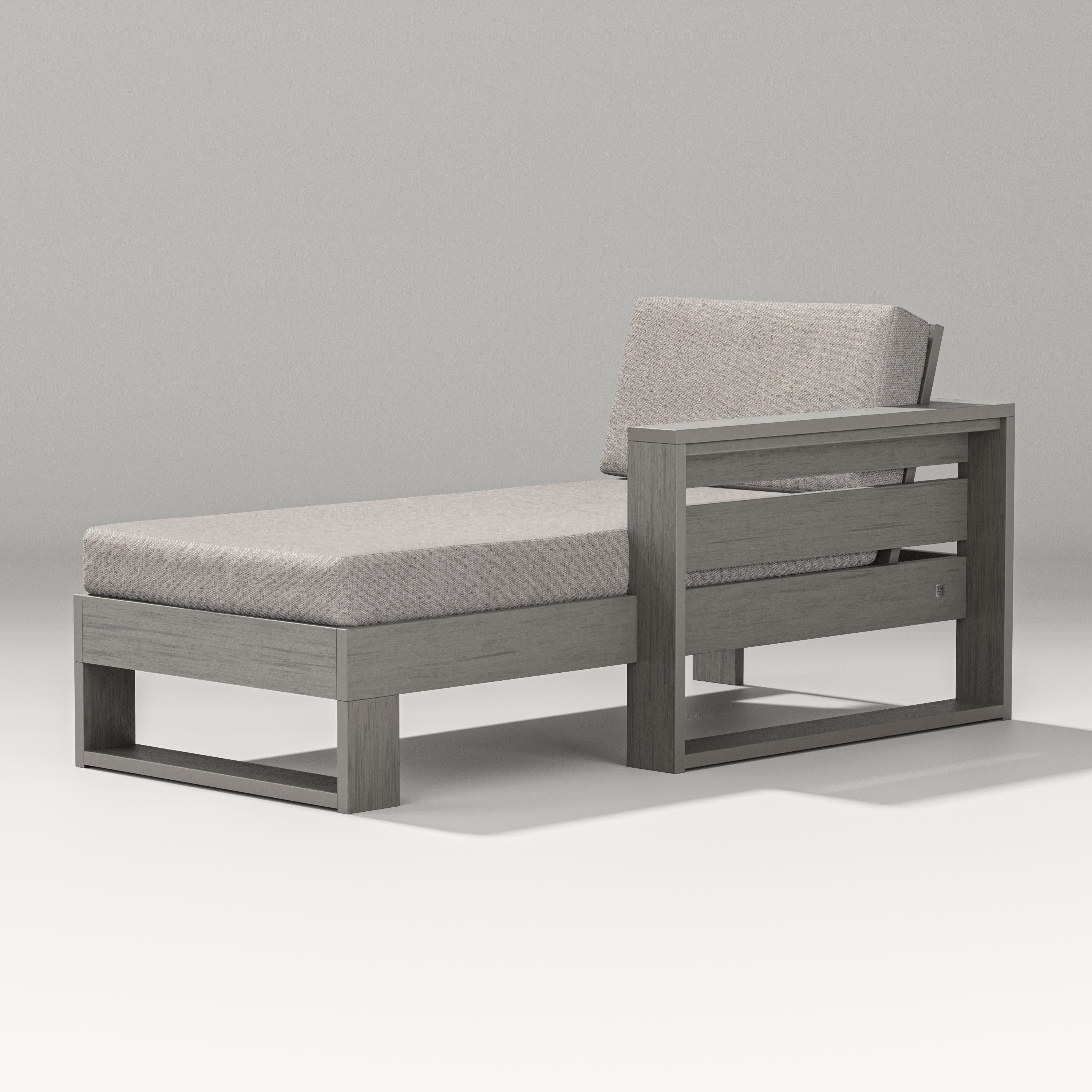Latitude Modular Right Arm Chaise in Driftwood / Weathered Tweed