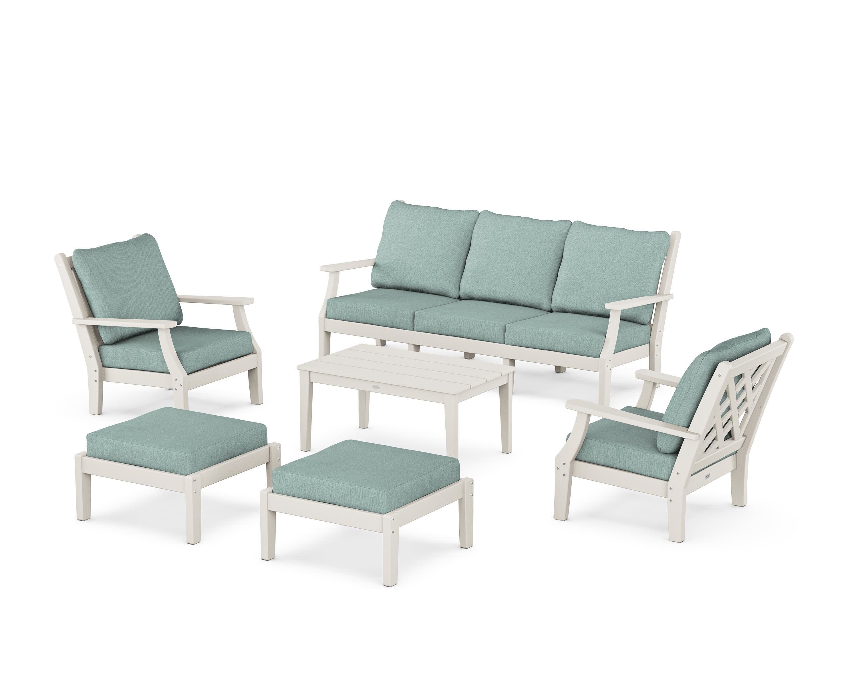 Wovendale 6-Piece Lounge Sofa Set in Sand / Glacier Spa