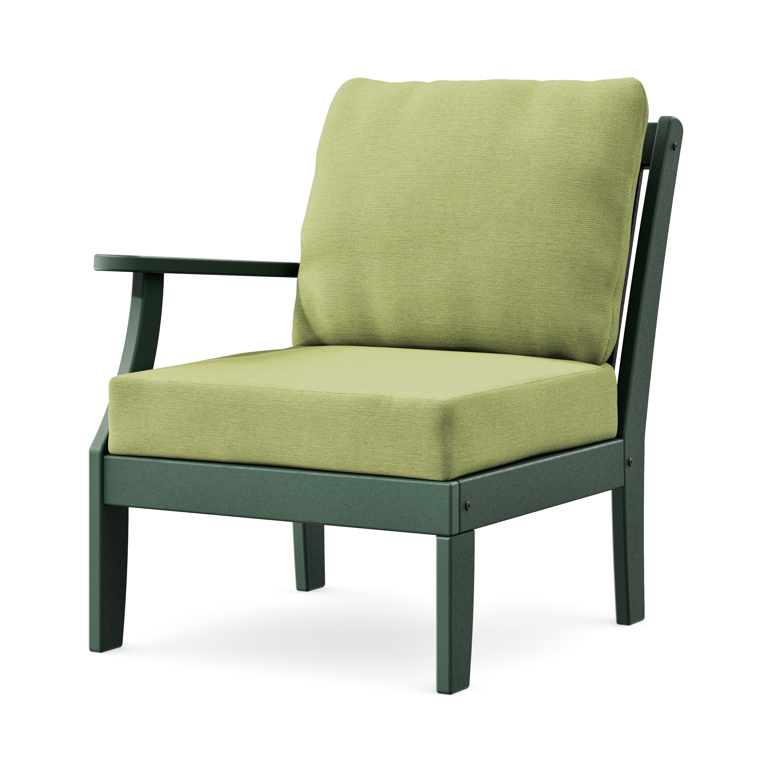 Braxton Modular Left Arm Chair in Green / Chartreuse Boucle