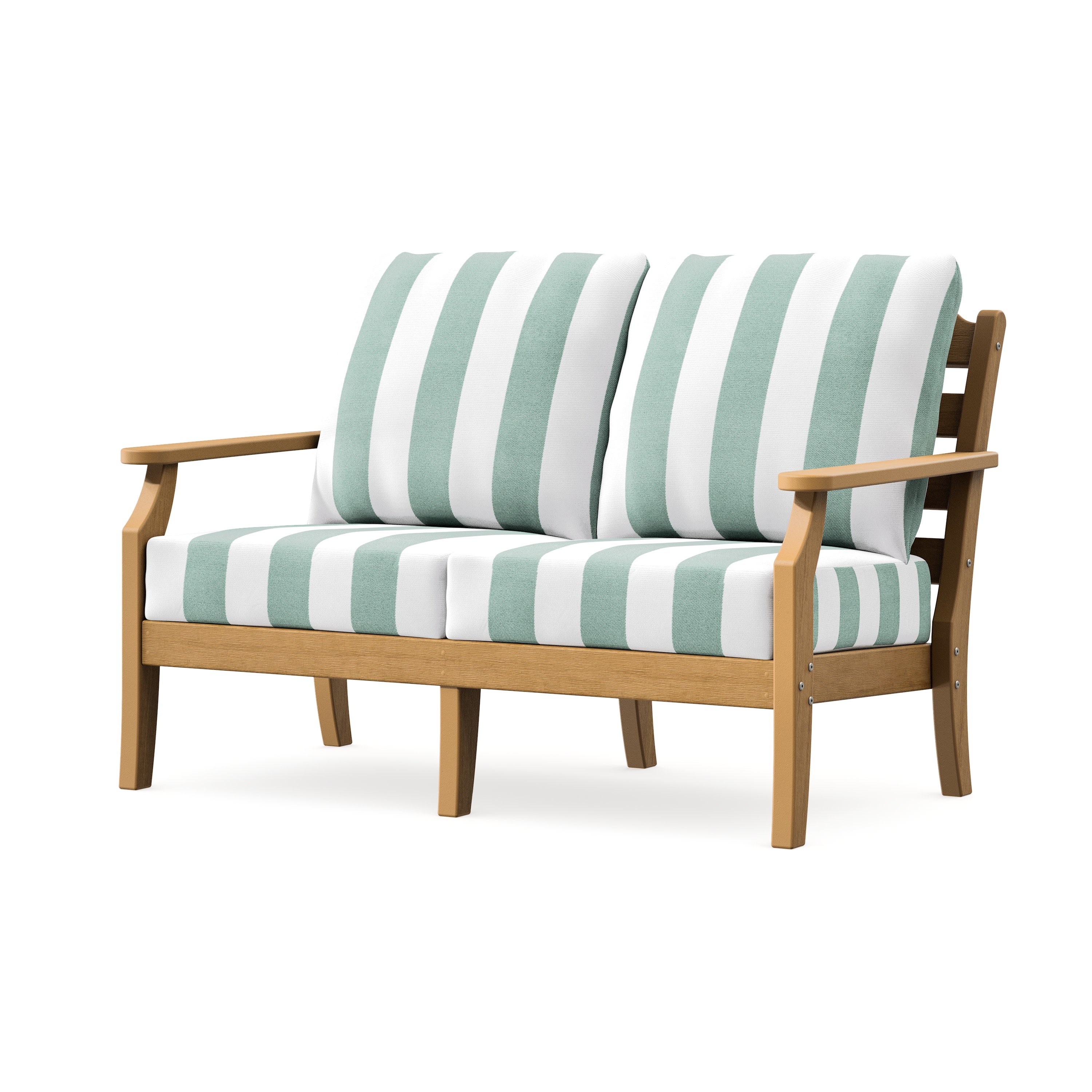 Savannah Deep Seating Loveseat in Natural / Cabana Stripe Glacier Spa