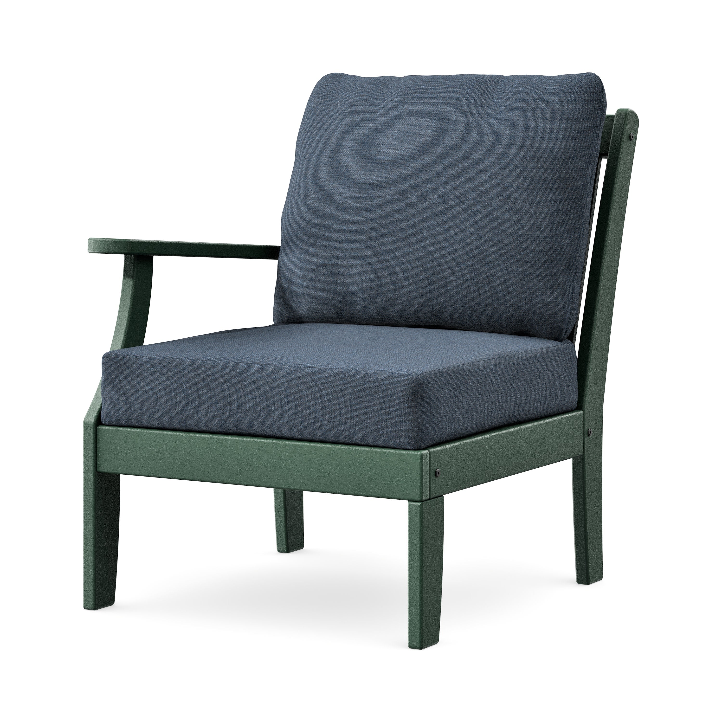 Braxton Modular Left Arm Chair in Green / Marine Indigo