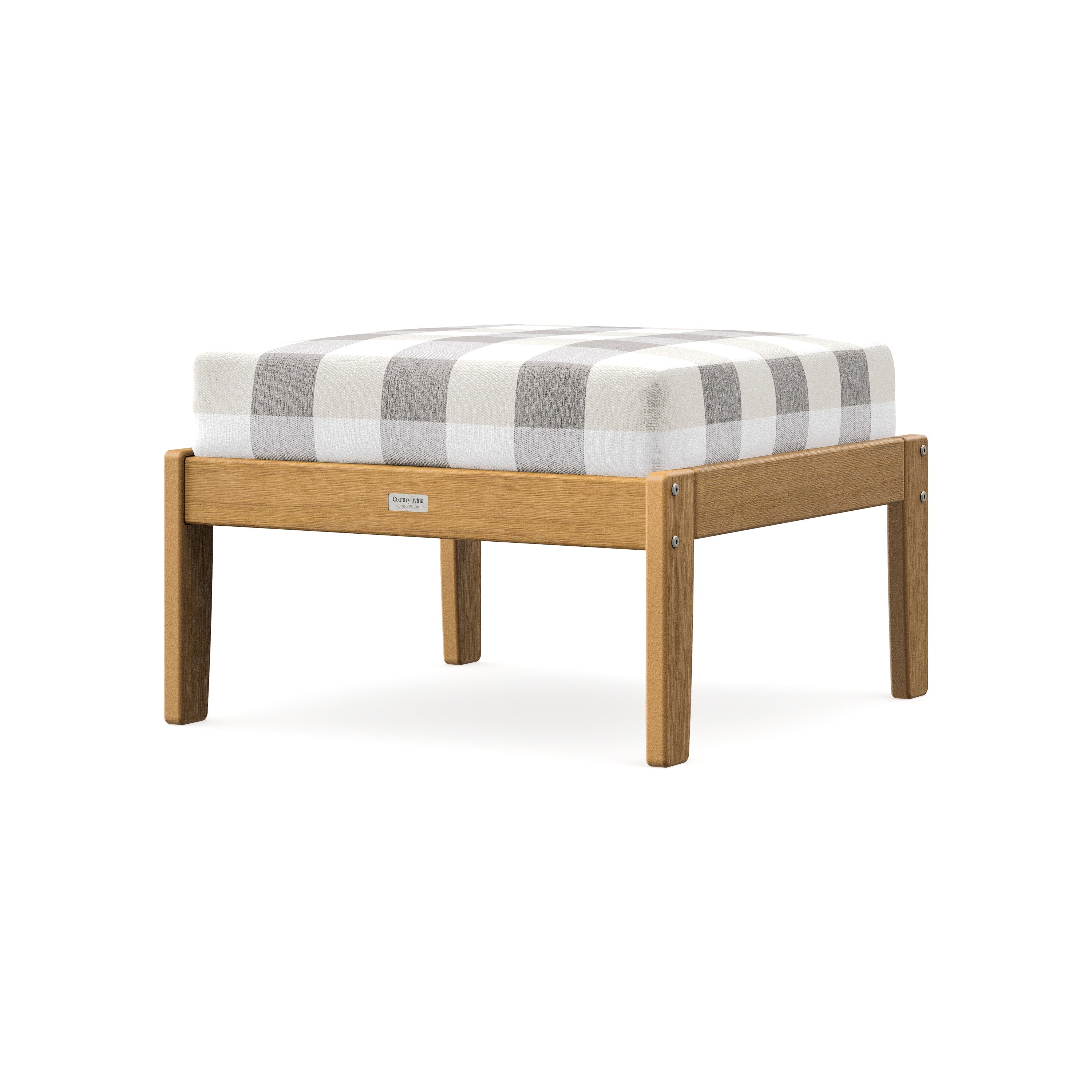 Cottage Deep Seating Ottoman in Natural / Buffalo Plaid Grey Mist