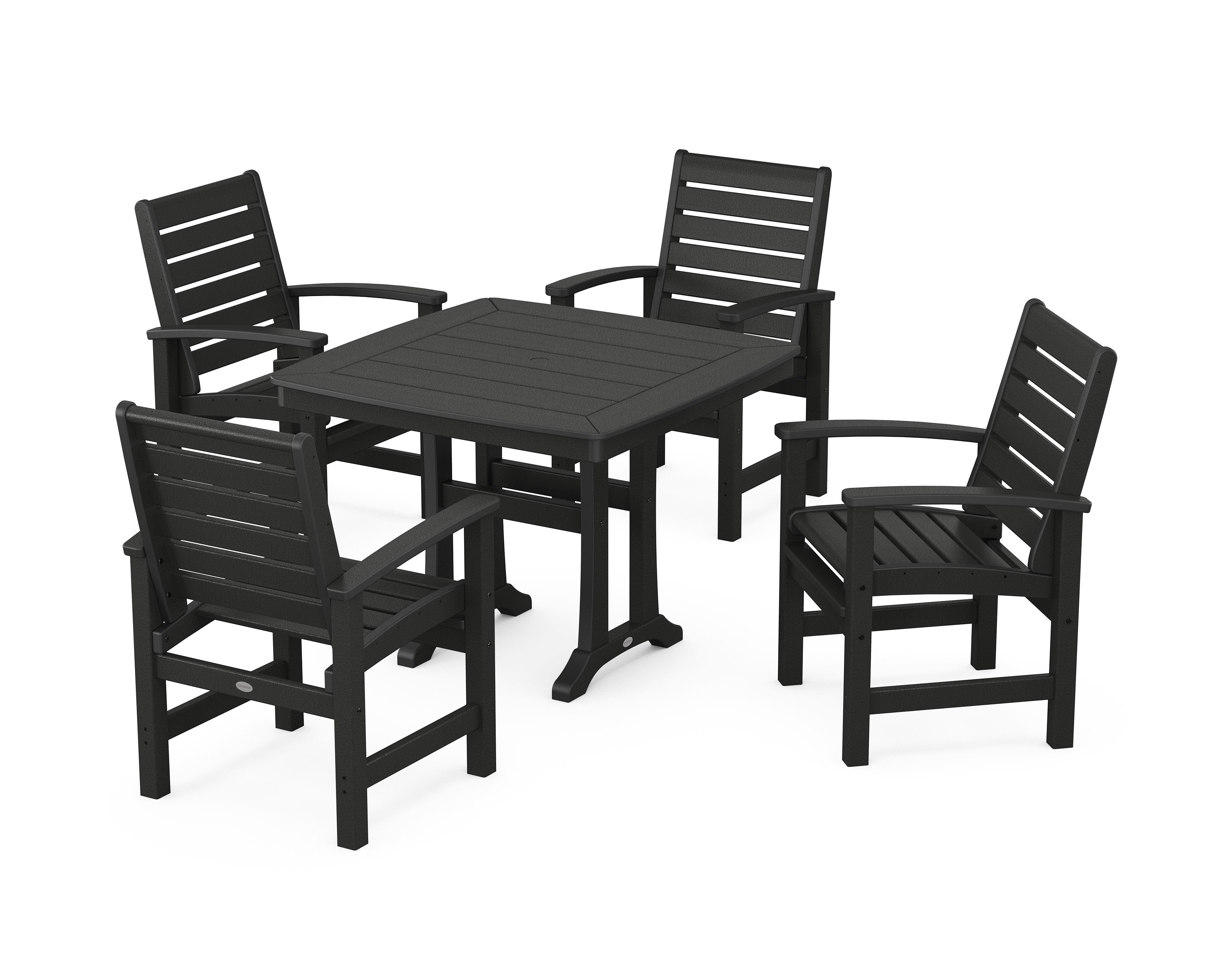 Signature 5-Piece Dining Set with Trestle Legs in Black